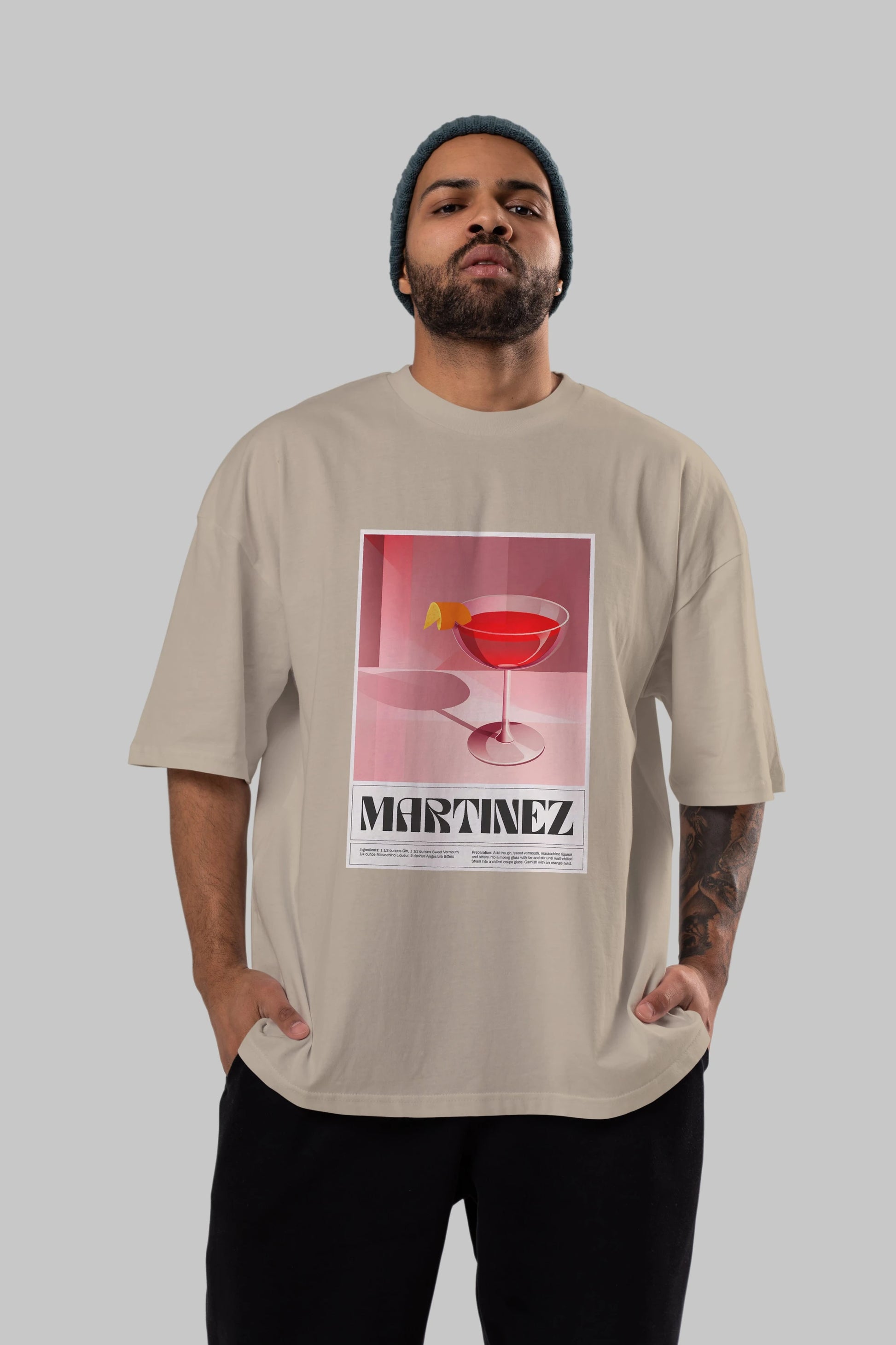 Martinez Ön Baskılı Oversize t-shirt Erkek Kadın Unisex %100 Pamuk Bisiklet Yaka tişort