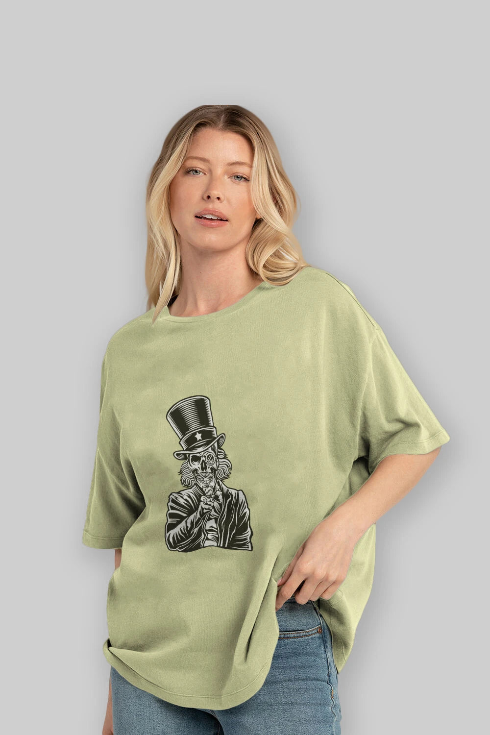 I Want You Skull Ön Baskılı Oversize t-shirt Erkek Kadın Unisex %100 Pamuk tişort