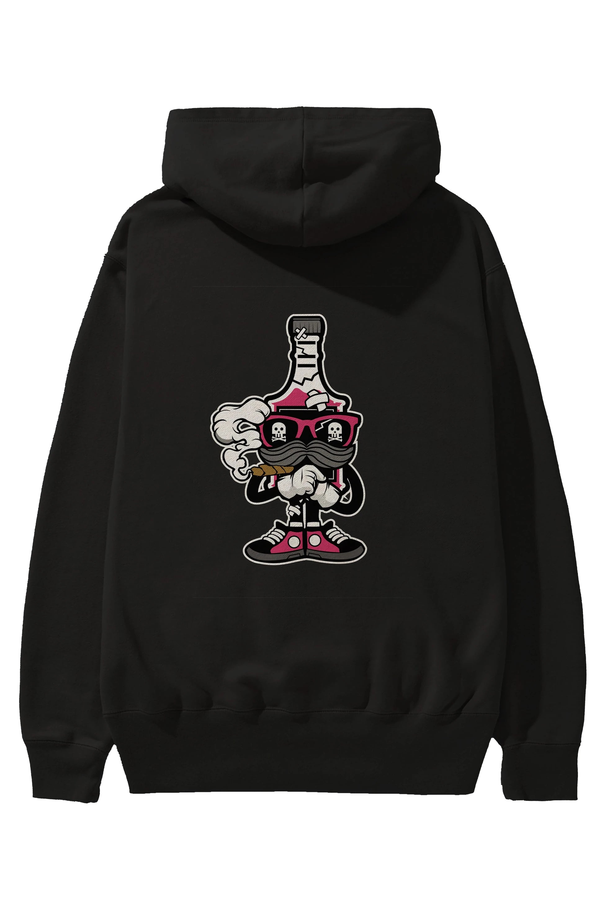 Vodka Bottle Arka Baskılı Hoodie Oversize Kapüşonlu Sweatshirt Erkek Kadın Unisex