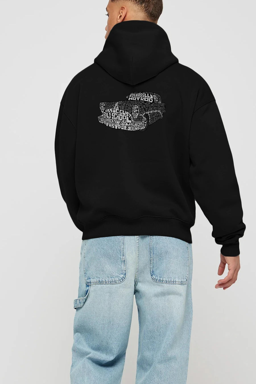 Hotrod Arka Baskılı Hoodie Oversize Kapüşonlu Sweatshirt Erkek Kadın Unisex