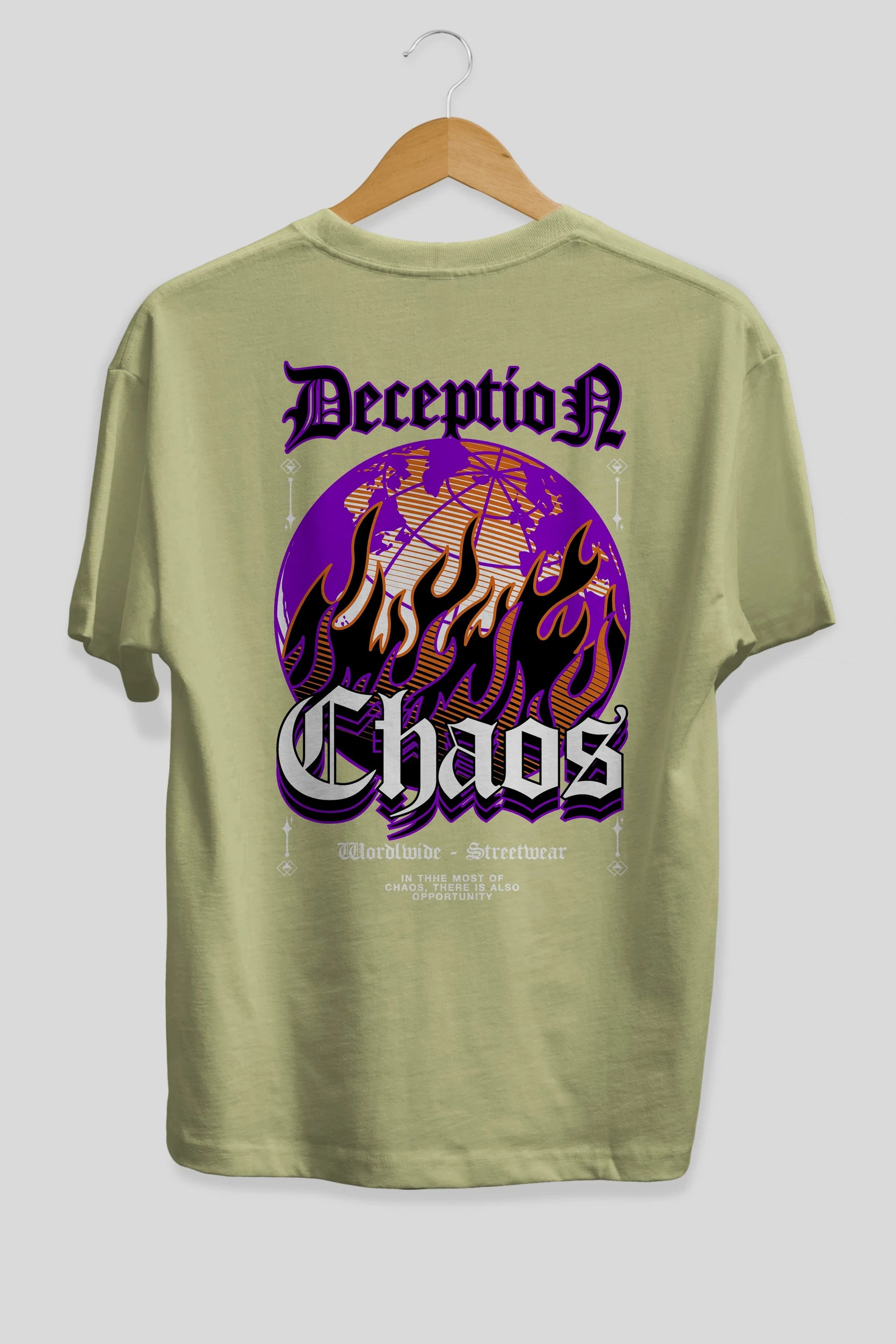 Deception Chaos Arka Baskılı Oversize t-shirt Erkek Kadın Unisex