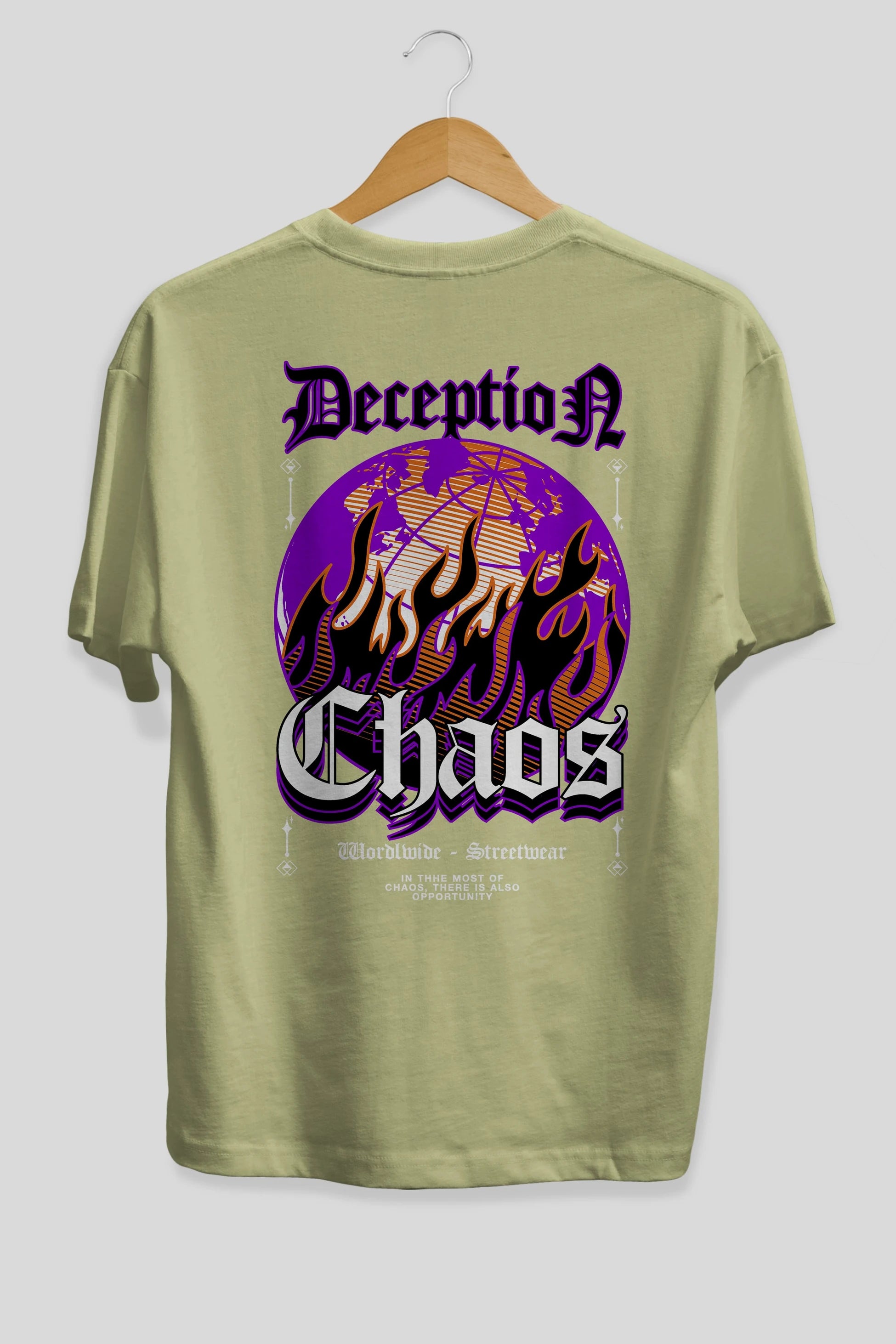 Deception Chaos Arka Baskılı Oversize t-shirt Erkek Kadın Unisex