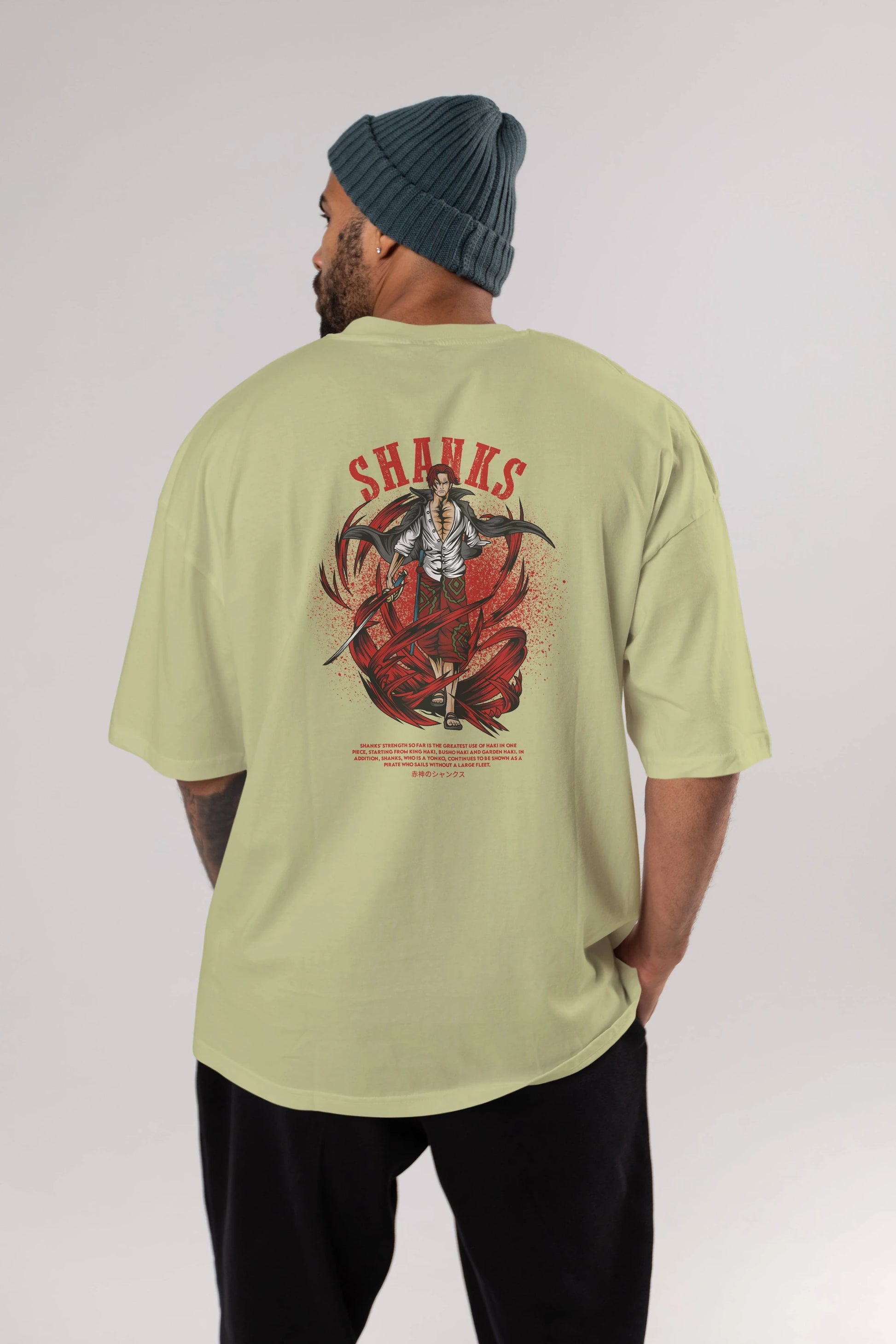 Shanks Anime Arka Baskılı Oversize t-shirt Erkek Kadın Unisex