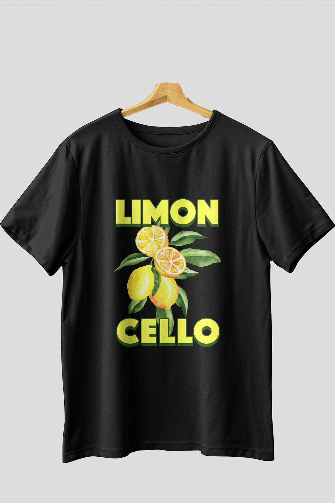 Limoncello Lemon Ön Baskılı Oversize t-shirt Erkek Kadın Pamuk Bisiklet Yaka tişort