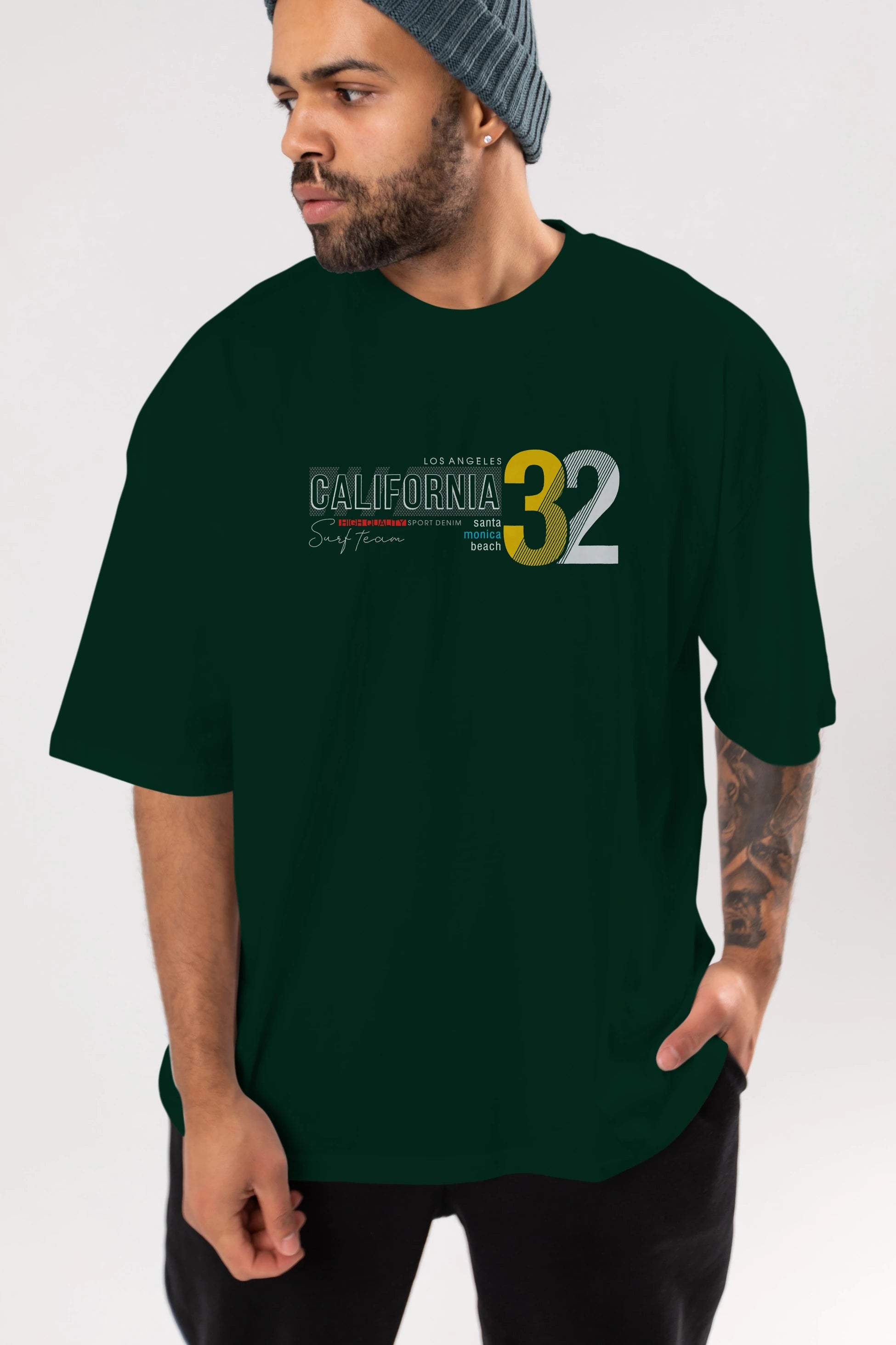 California 32 Ön Baskılı Oversize t-shirt Erkek Kadın Unisex