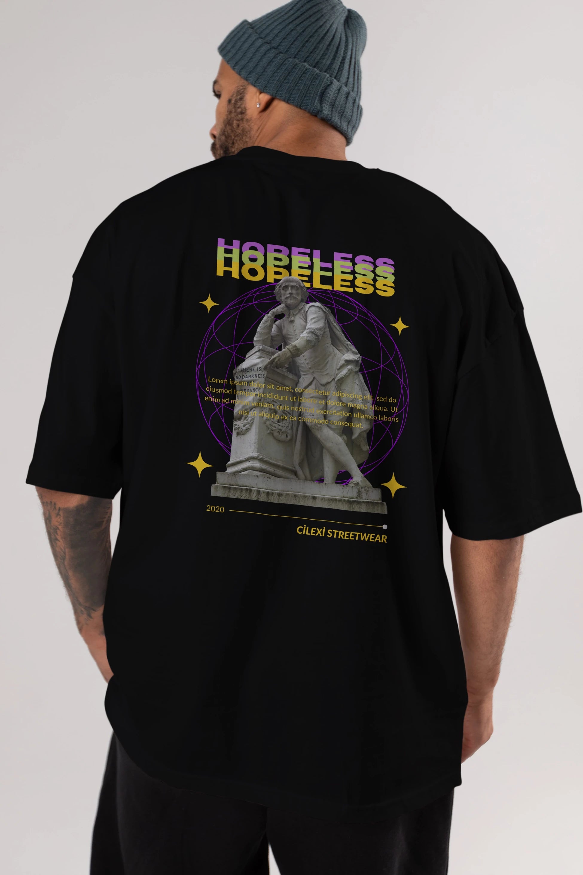 Hopeless Arka Baskılı Oversize t-shirt Erkek Kadın Unisex