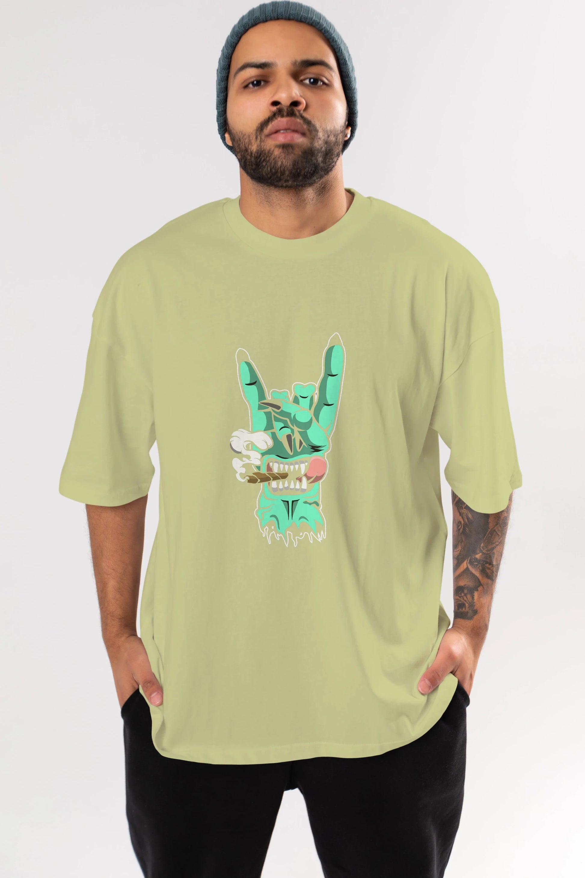 Metal Sign Ön Baskılı Oversize t-shirt Erkek Kadın Unisex %100 Pamuk tişort
