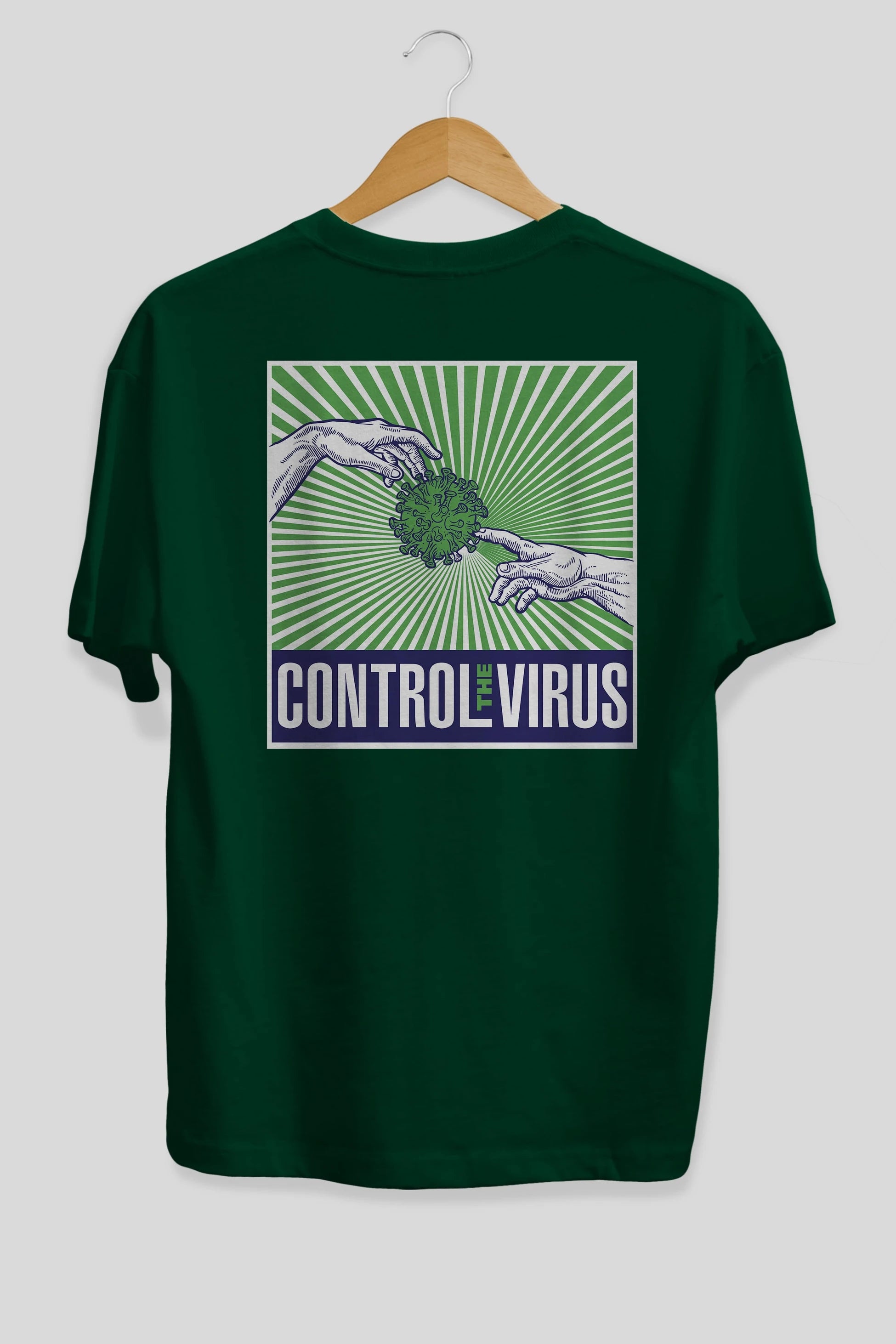 Control The Virus Arka Baskılı Oversize t-shirt Erkek Kadın Unisex