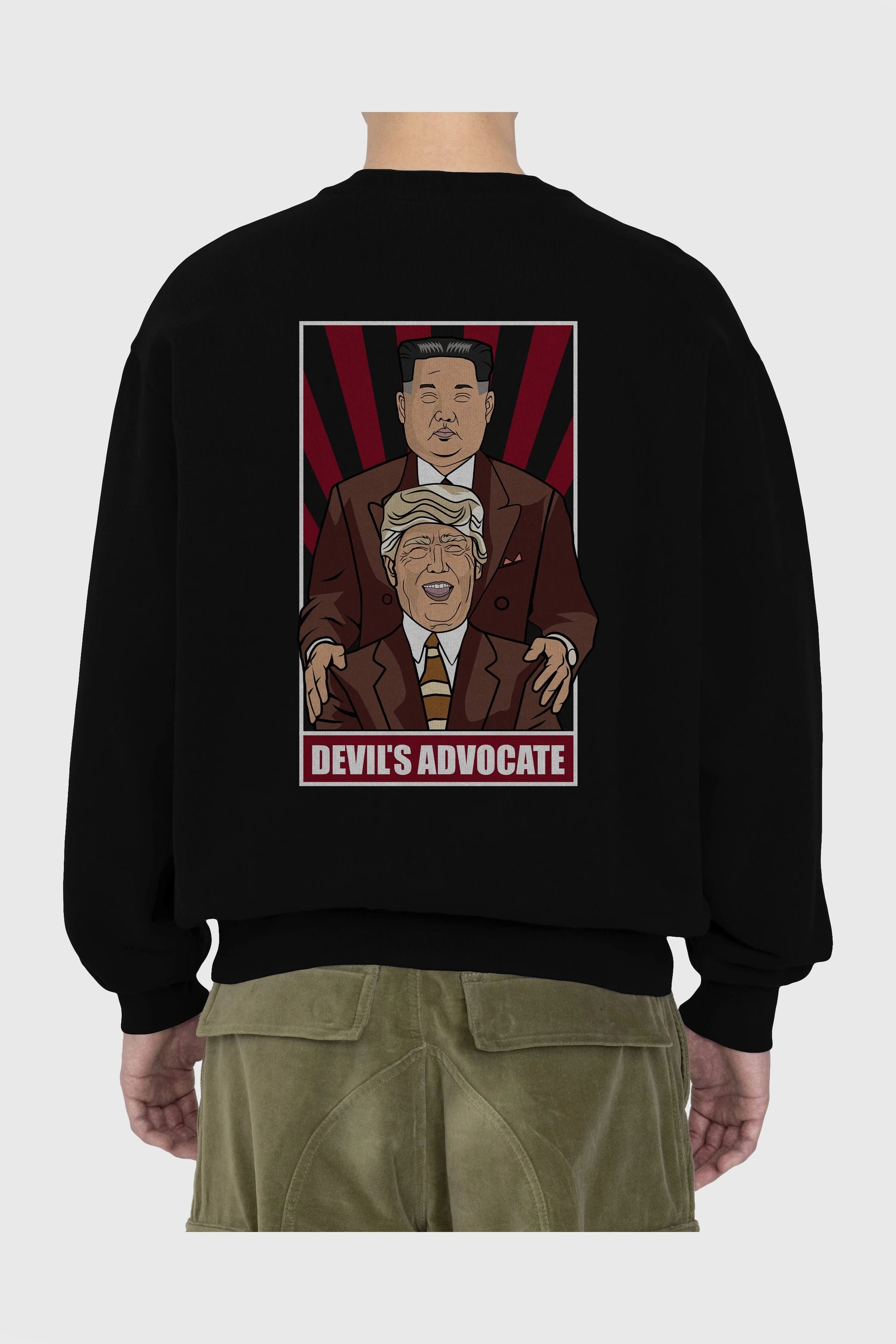 Devil_s Advocate Arka Baskılı Oversize Sweatshirt Erkek Kadın Unisex