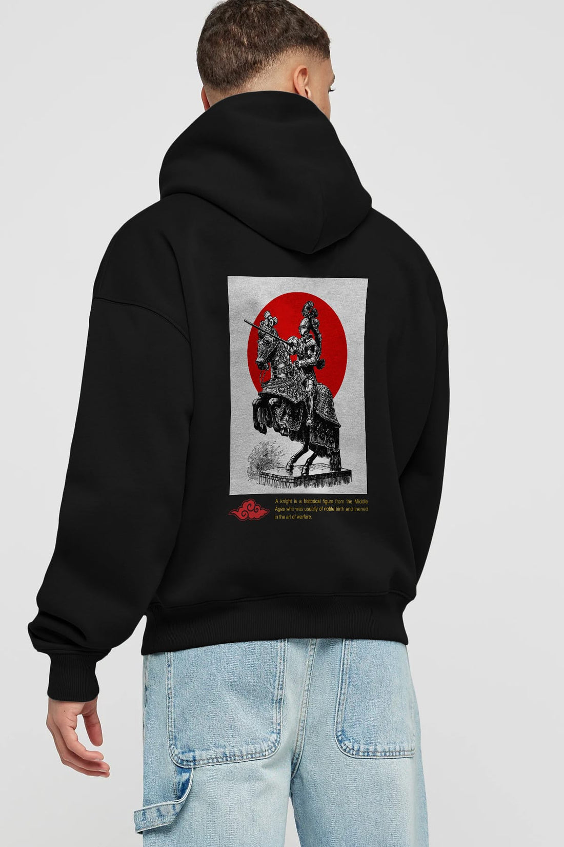 Japan Streetwear 2 Arka Baskılı Oversize Hoodie Kapüşonlu Sweatshirt Erkek Kadın Unisex