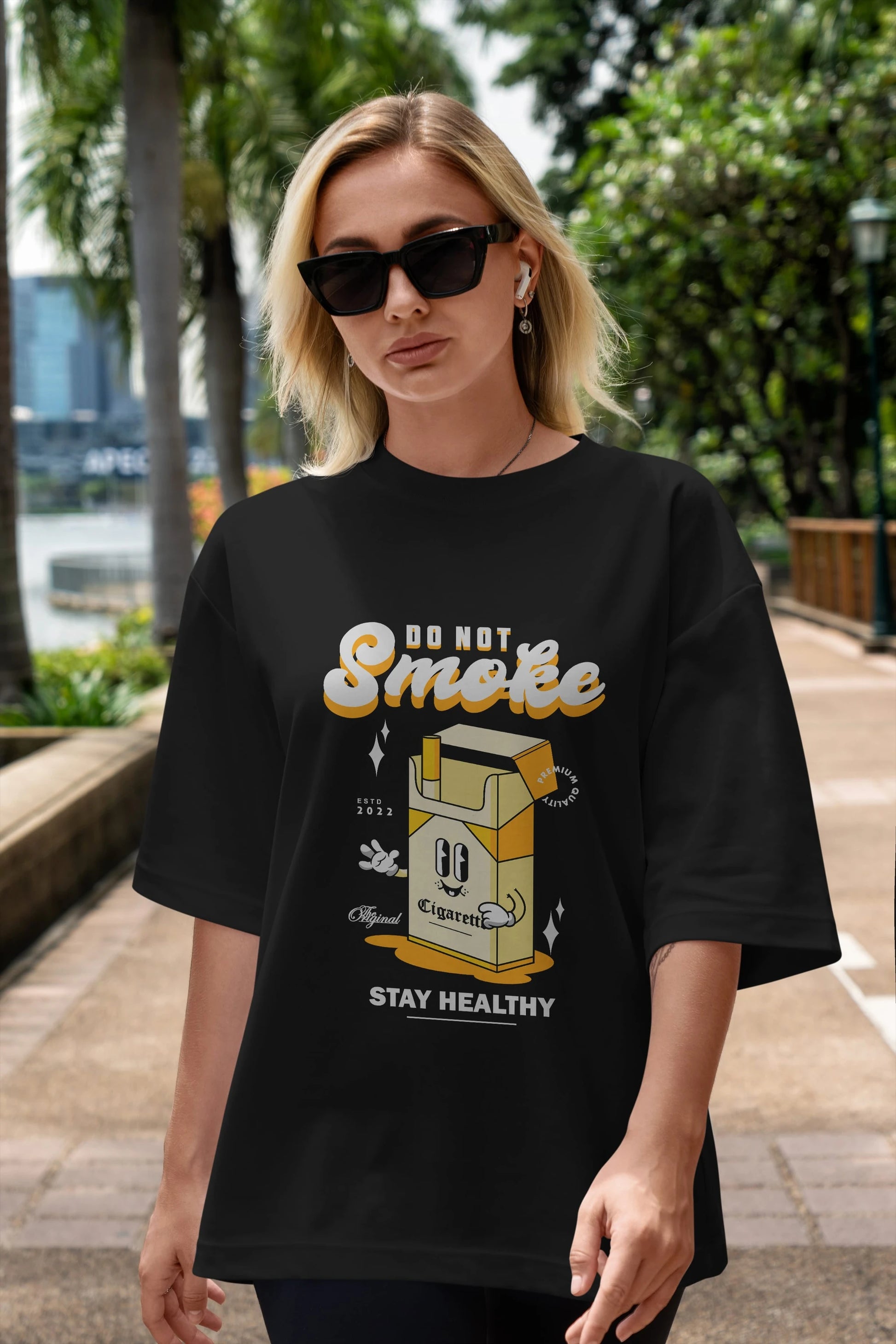 Do Not Smoke Ön Baskılı Oversize t-shirt Erkek Kadın Unisex