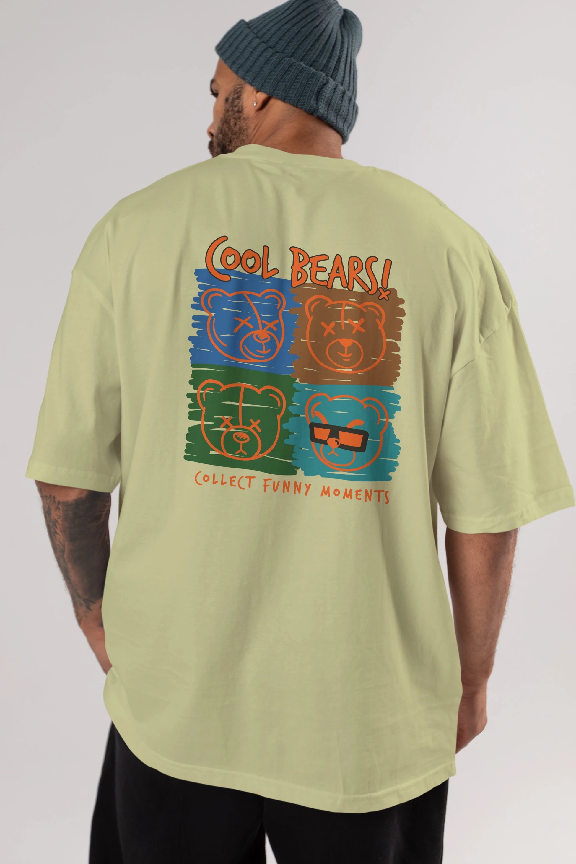 Cool Bears Arka Baskılı Oversize t-shirt Erkek Kadın Unisex