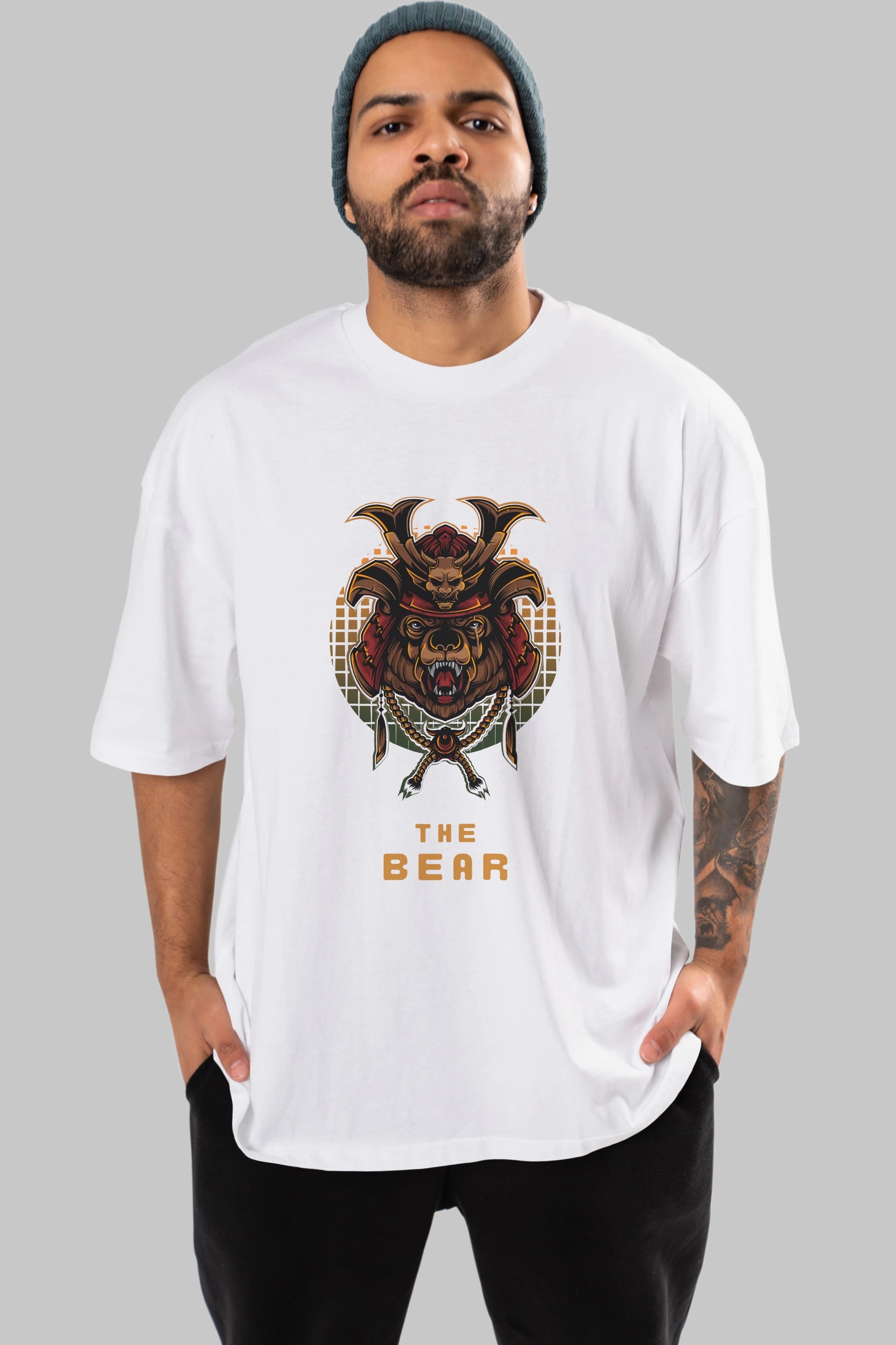 The Bear 2 Ön Baskılı Oversize t-shirt Erkek Kadın Unisex %100 Pamuk