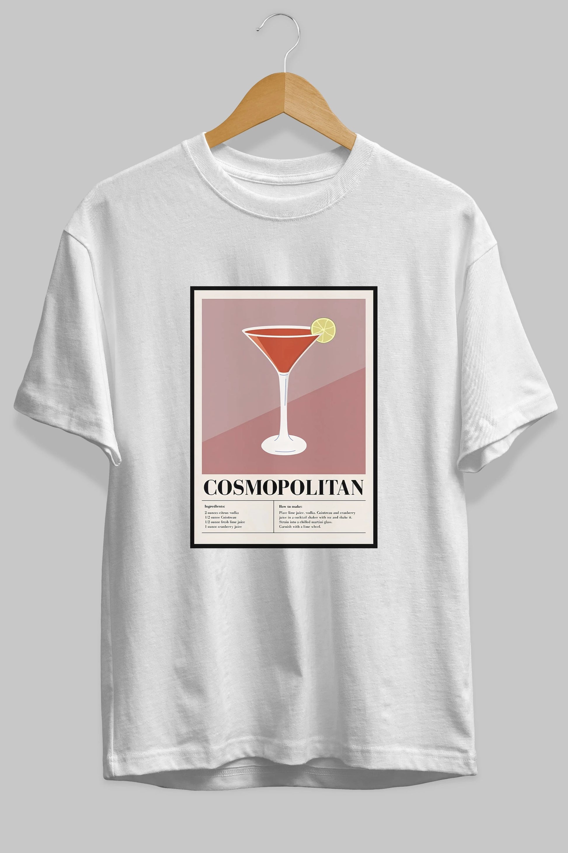 Cosmopolitan 3 Ön Baskılı Oversize t-shirt Erkek Kadın Unisex %100 Pamuk Bisiklet Yaka tişort