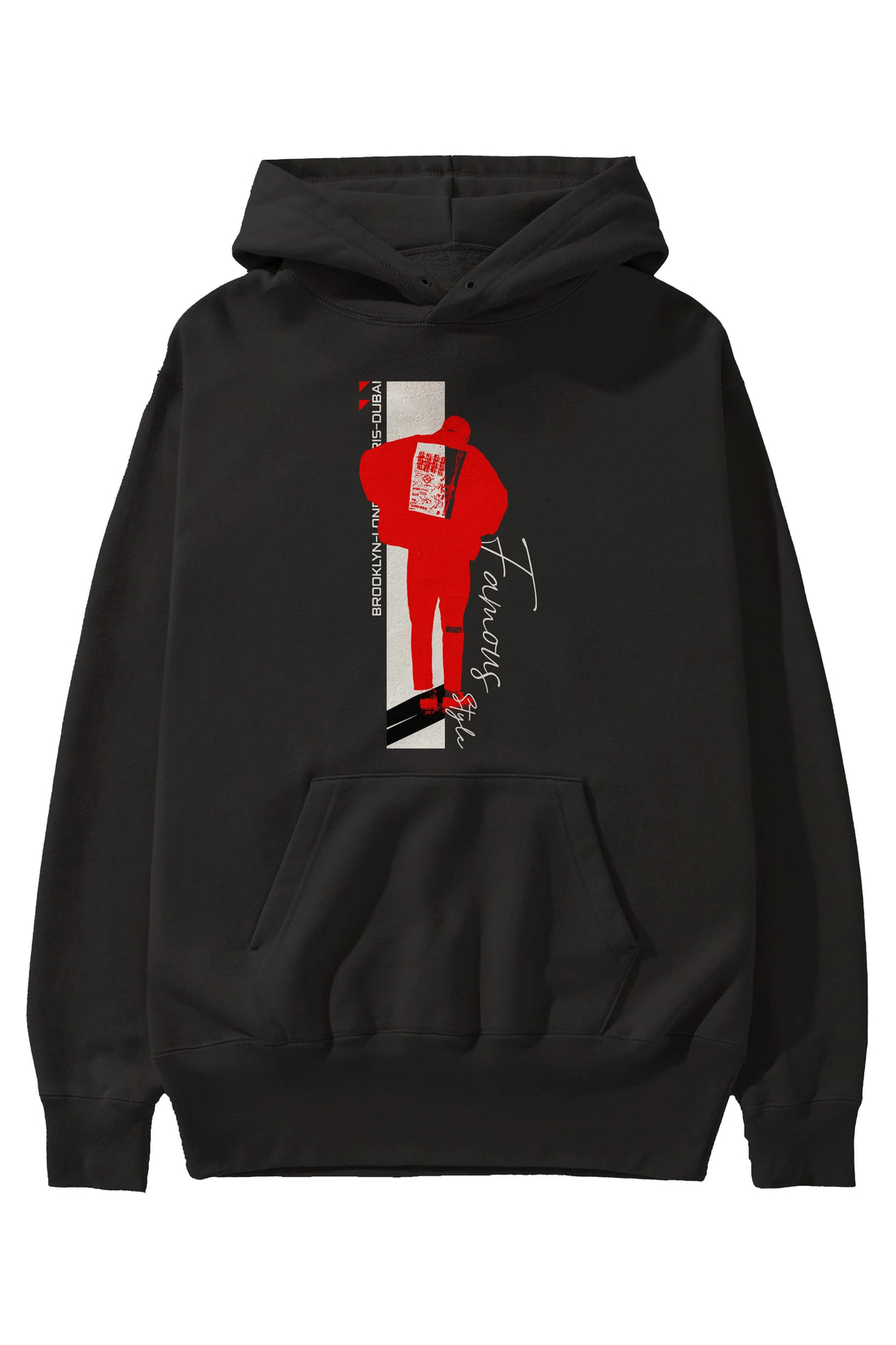 Brooklyn Style Ön Baskılı Hoodie Oversize Kapüşonlu Sweatshirt Erkek Kadın Unisex