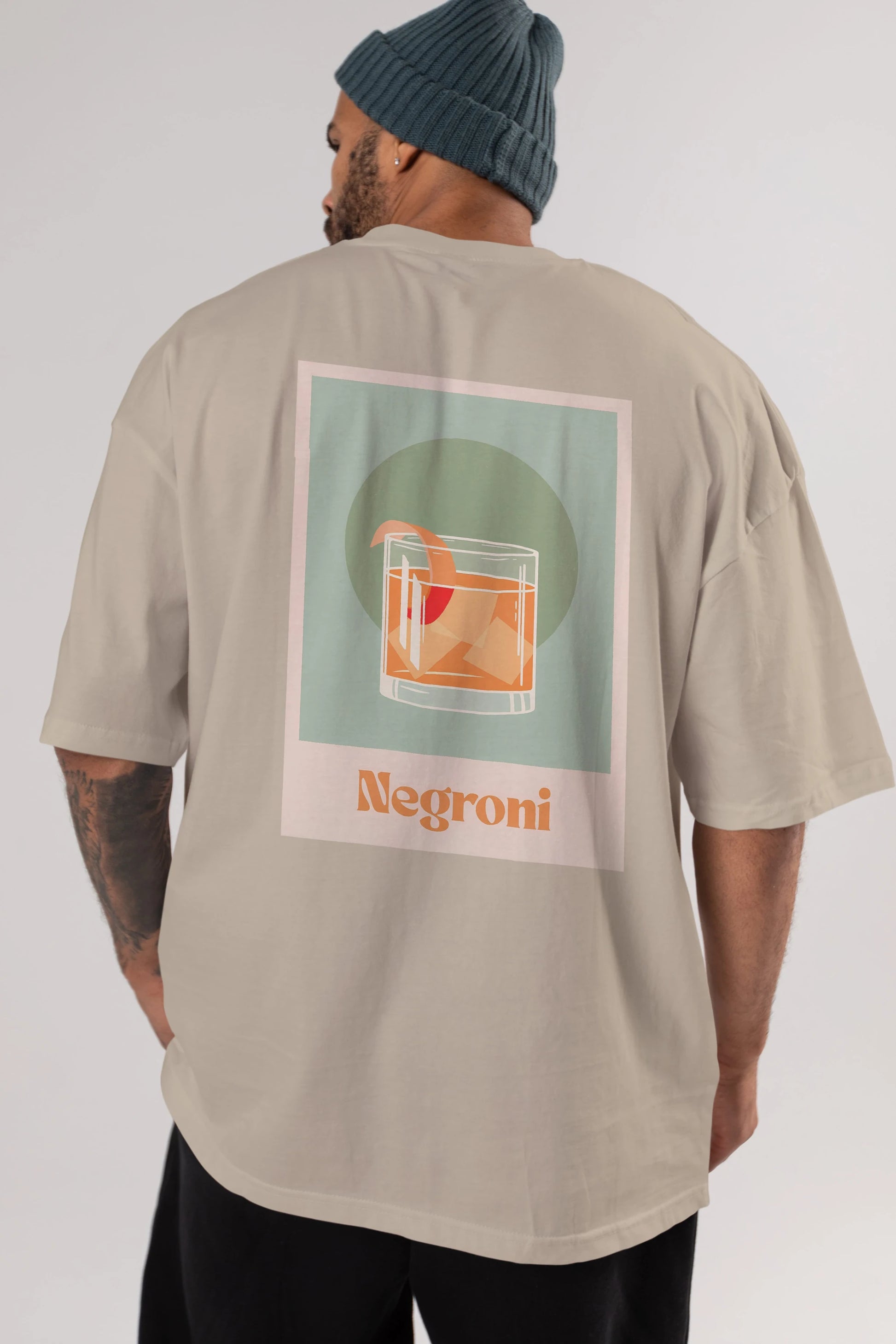 Negroni 5 Arka Baskılı Oversize t-shirt Erkek Kadın Unisex %100 Pamuk Bisiklet Yaka tişort