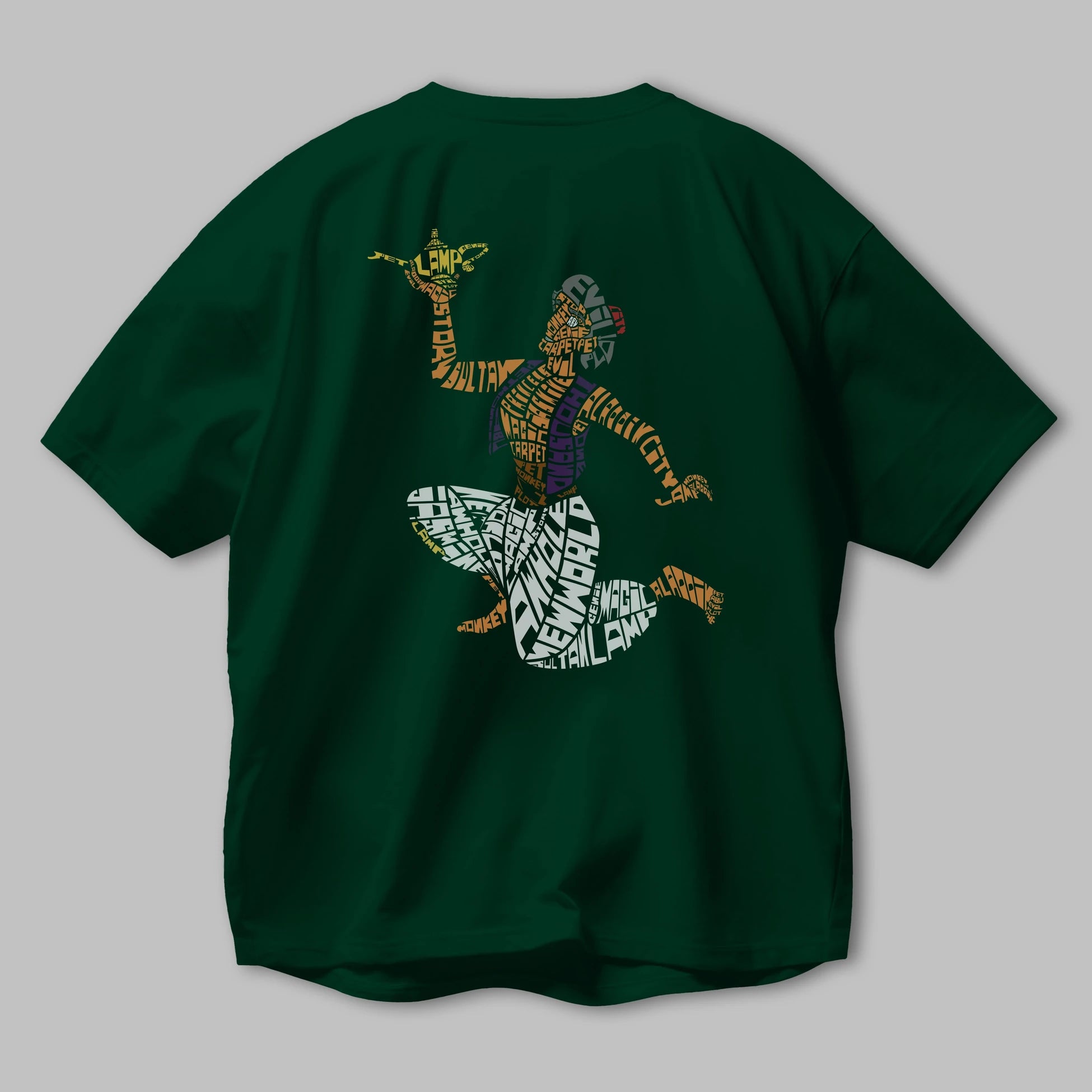 Aladdin Arka Baskılı Oversize t-shirt %100 pamuk Erkek Kadın Unisex