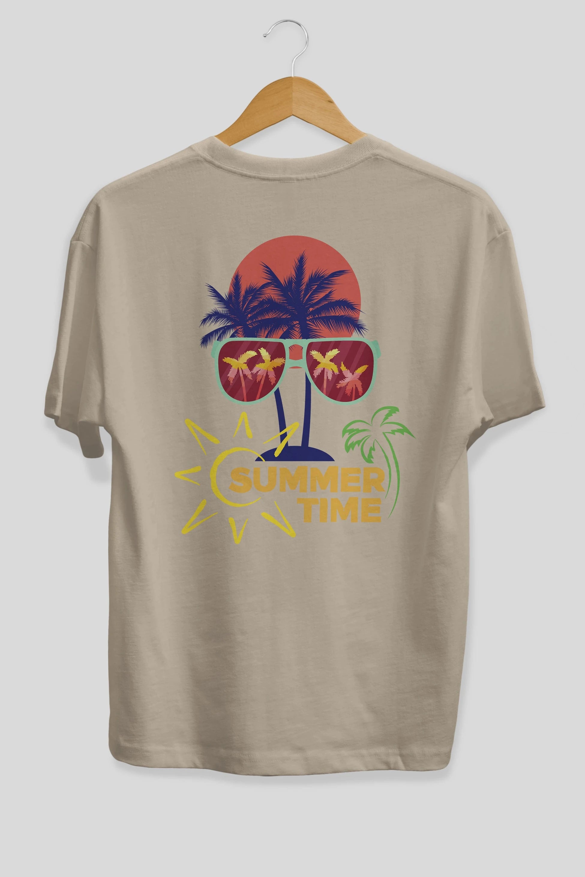 Summer Time Yazılı Arka Baskılı Oversize t-shirt Erkek Kadın Unisex