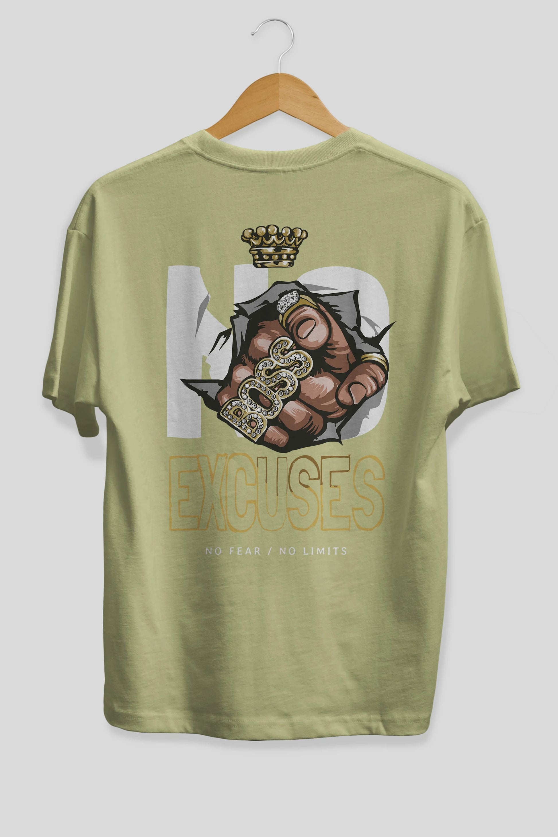 No Excuses Arka Baskılı Oversize t-shirt Erkek Kadın Unisex