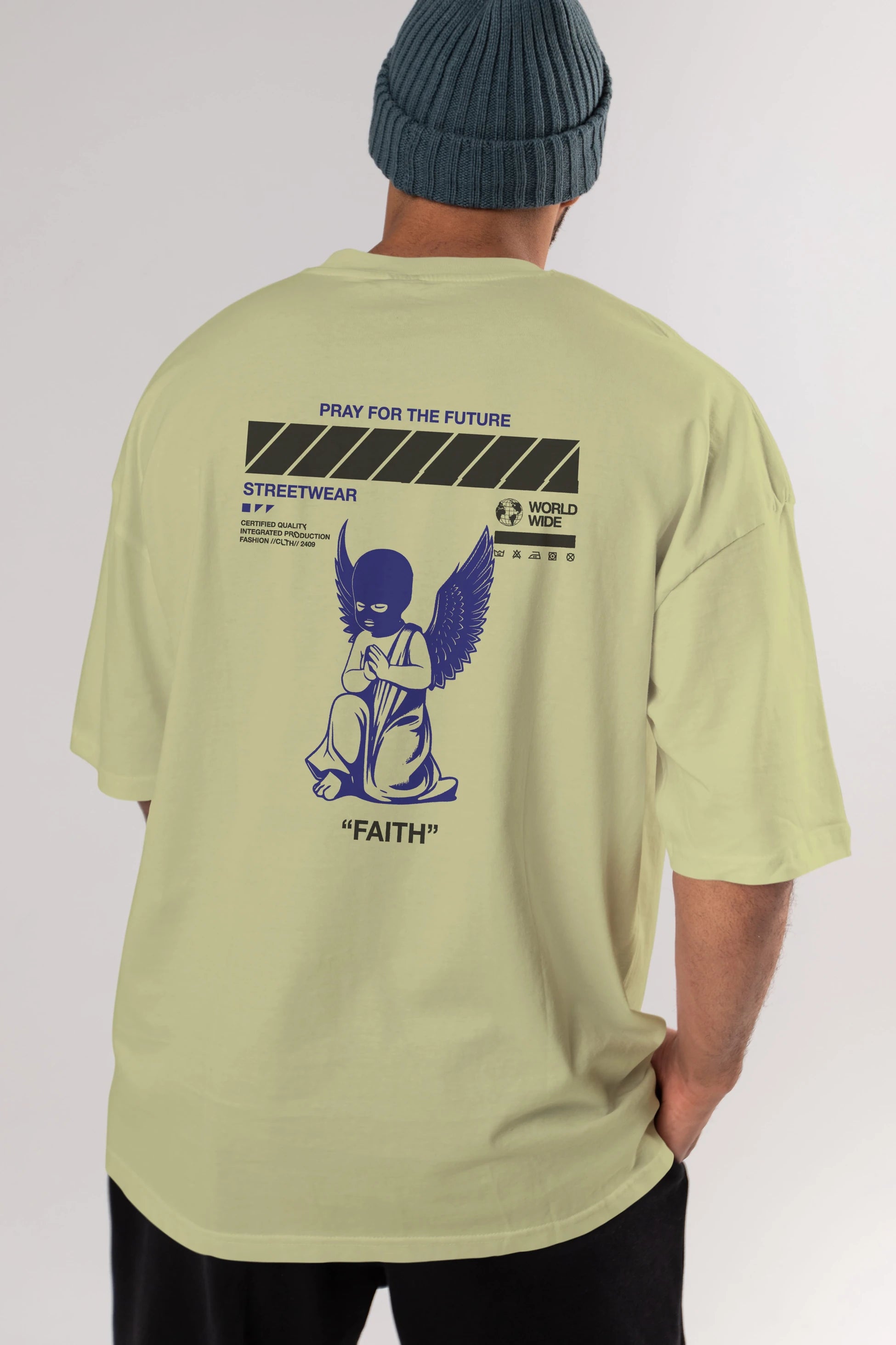 Pray for The Future Arka Baskılı Oversize t-shirt Erkek Kadın Unisex