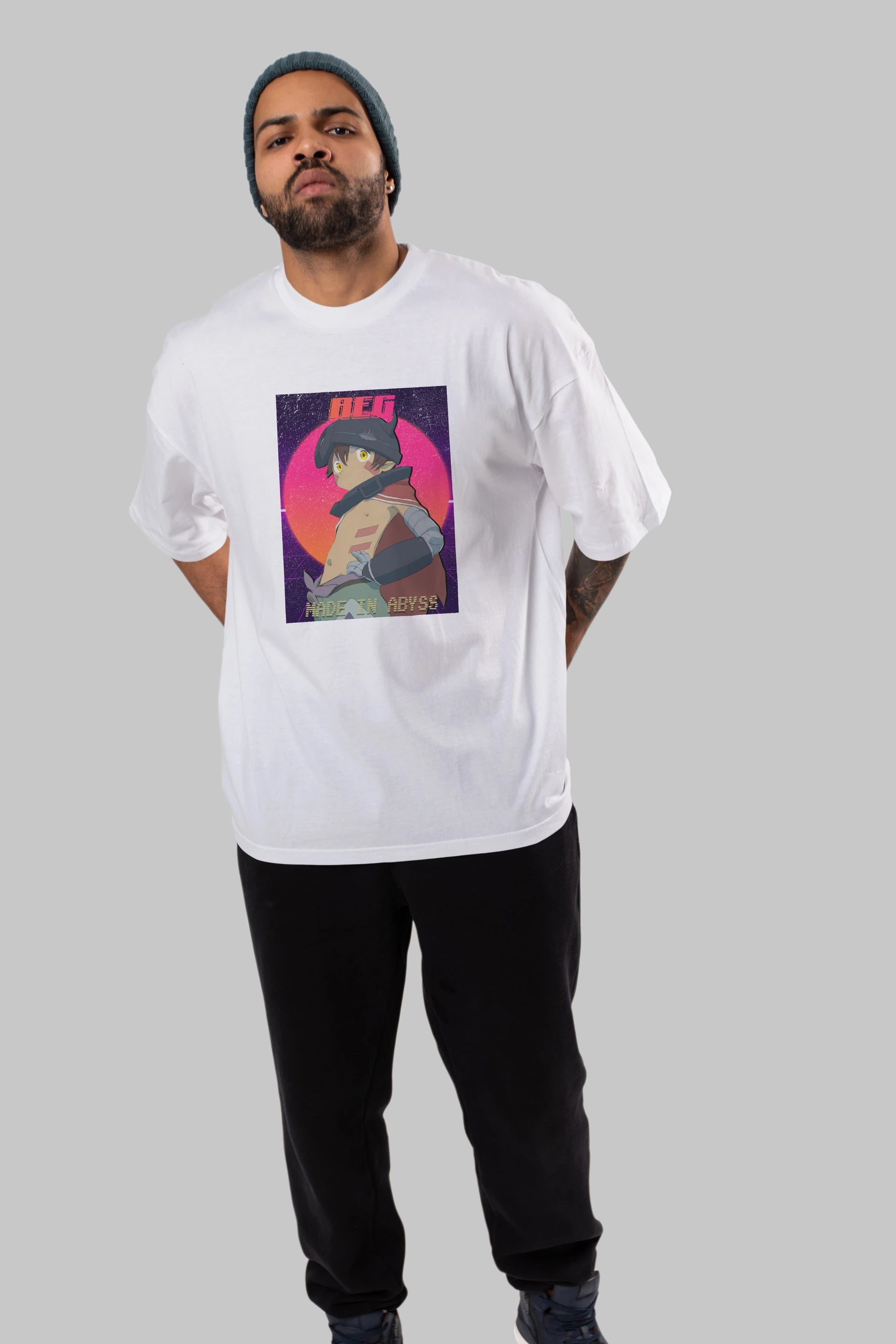 Reg 7 Anime Ön Baskılı Oversize t-shirt %100 pamuk Erkek Kadın Unisex