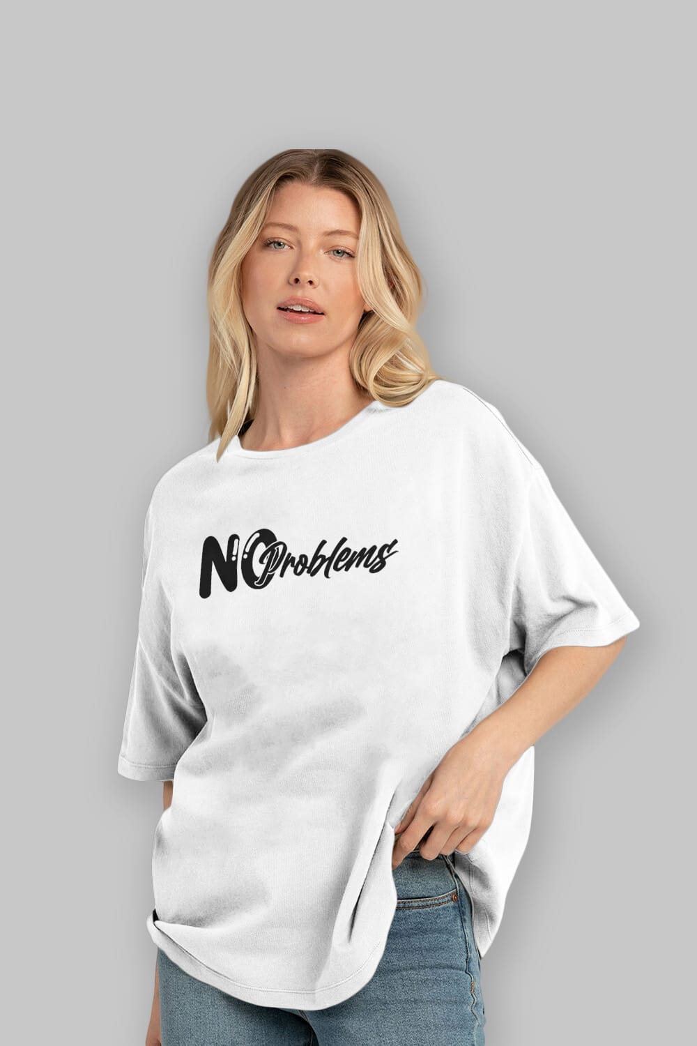 No Problems Ön Baskılı Oversize t-shirt %100 pamuk Erkek Kadın Unisex