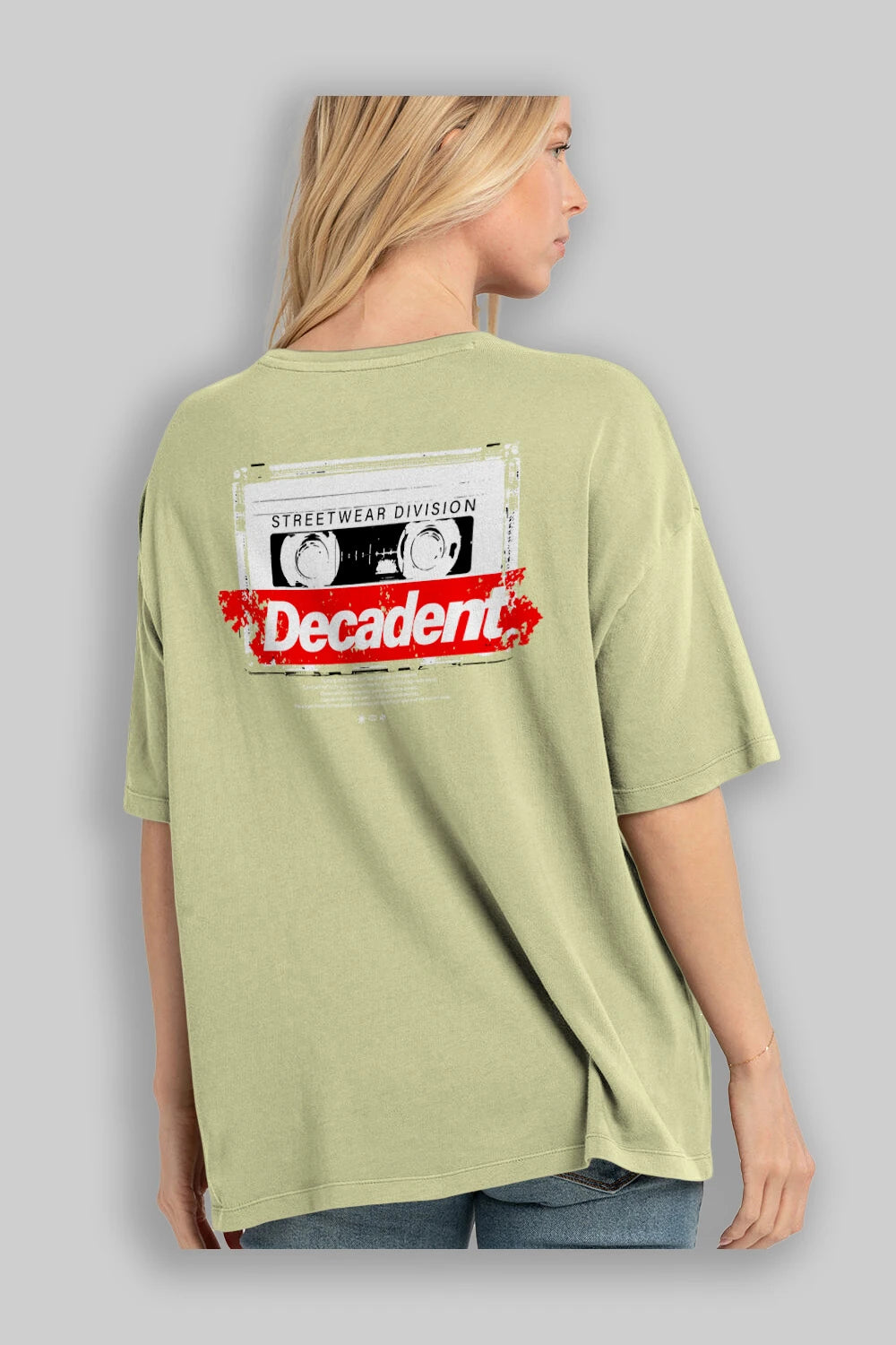 Decadent Arka Baskılı Oversize t-shirt Erkek Kadın Unisex