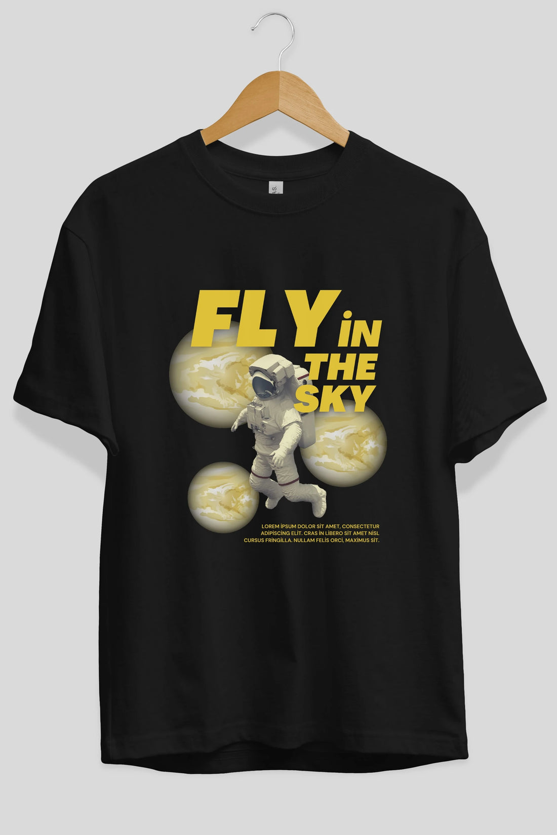 Fly in The Sky Ön Baskılı Oversize t-shirt Erkek Kadın Unisex