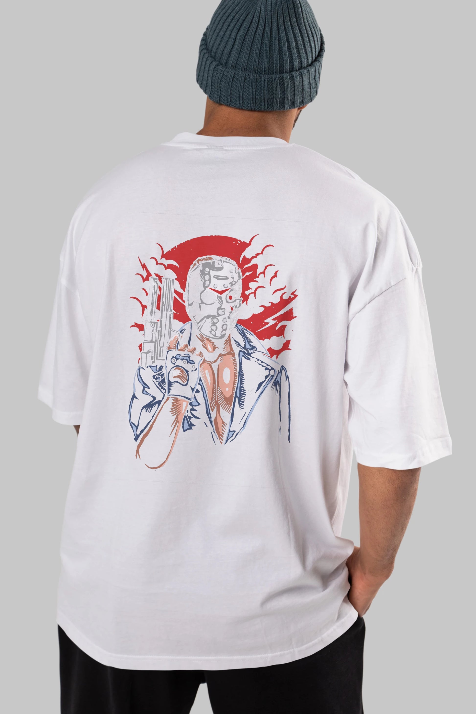 Jason Will Be Back Arka Baskılı Oversize t-shirt Erkek Kadın Unisex %100 Pamuk