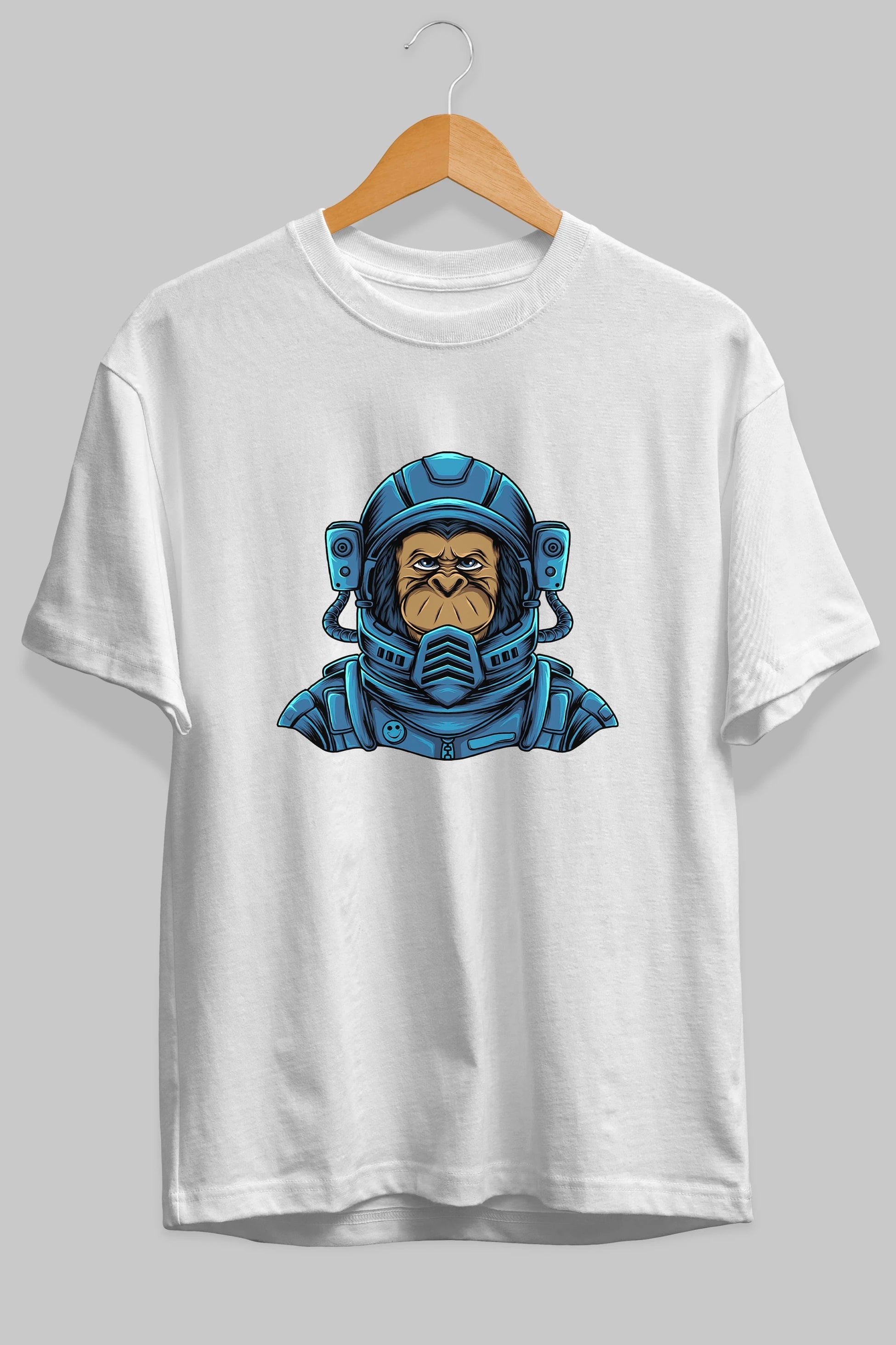 Astromonkey Ön Baskılı Oversize t-shirt Erkek Kadın Unisex