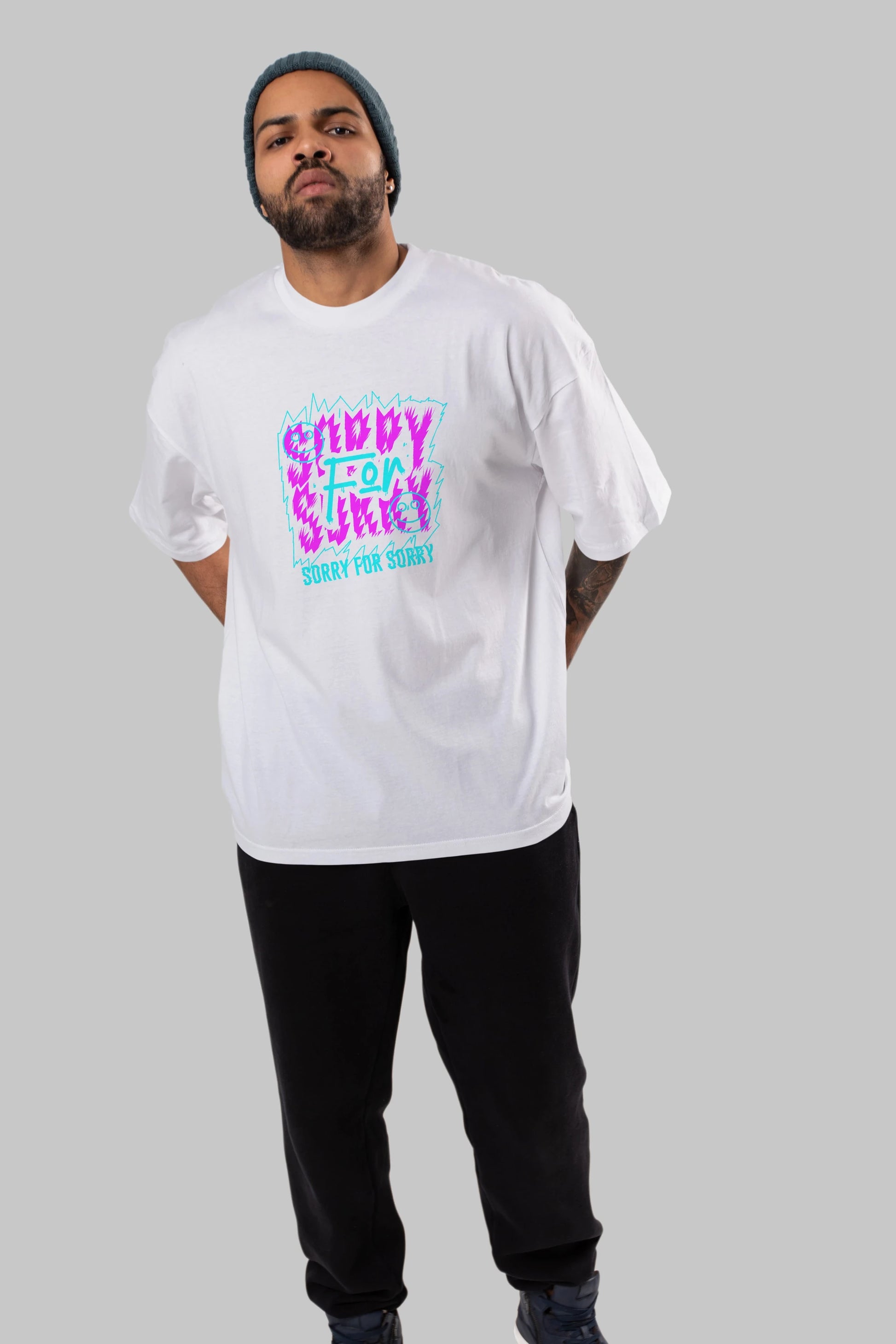 Sorry for Sorry Ön Baskılı Oversize t-shirt Erkek Kadın Unisex