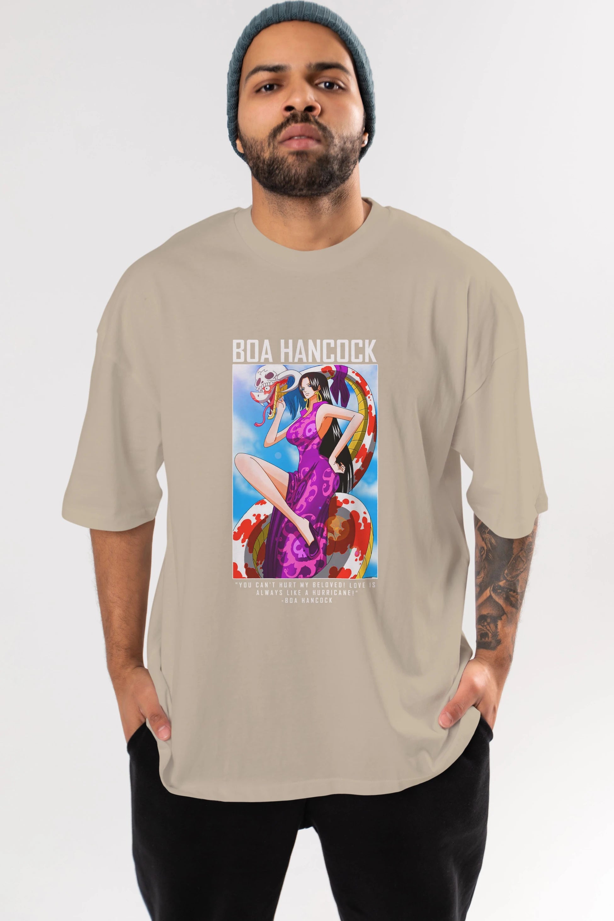 Boa Hancock Anime Ön Baskılı Oversize t-shirt Erkek Kadın Unisex
