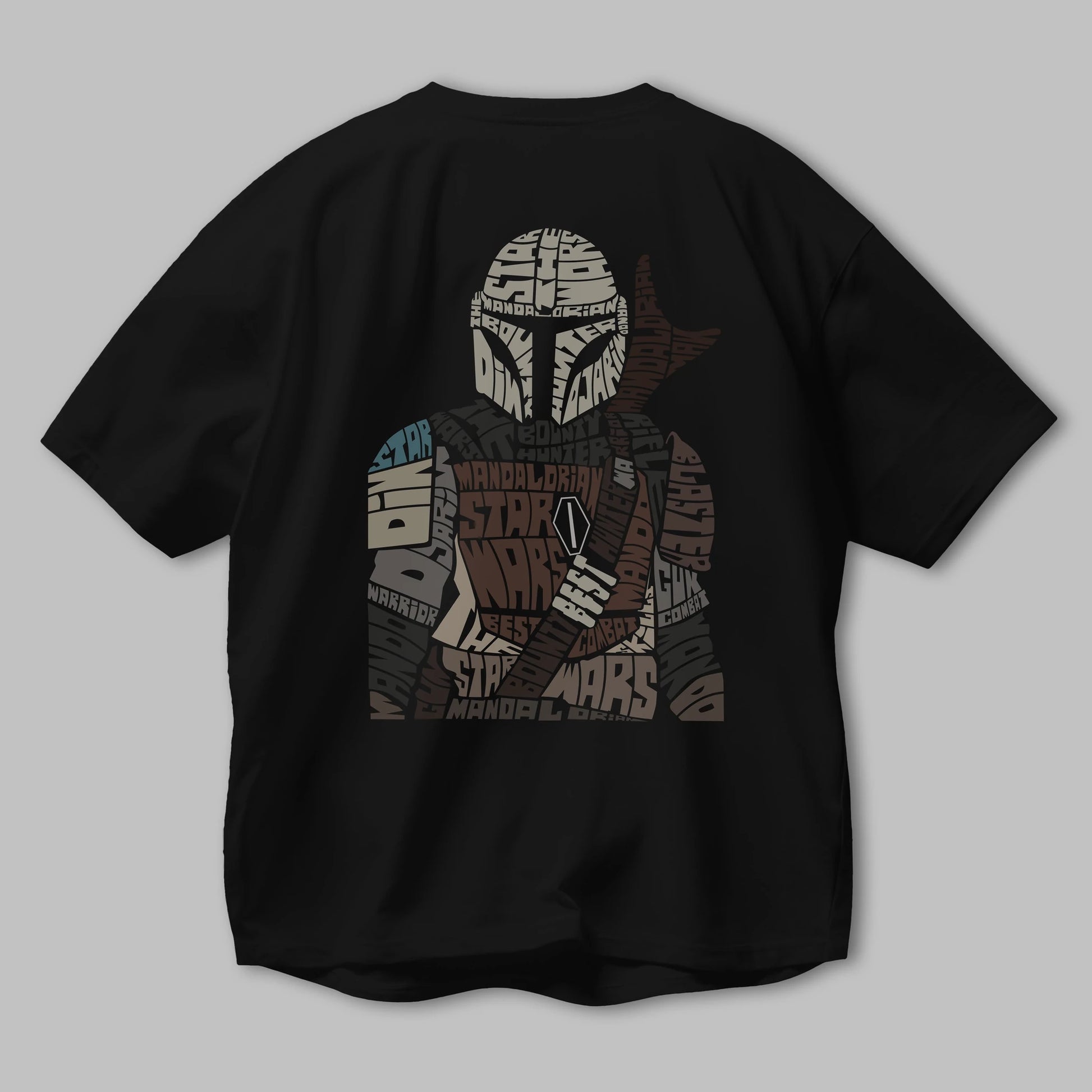Mandalorian Arka Baskılı Oversize t-shirt %100 pamuk Erkek Kadın Unisex