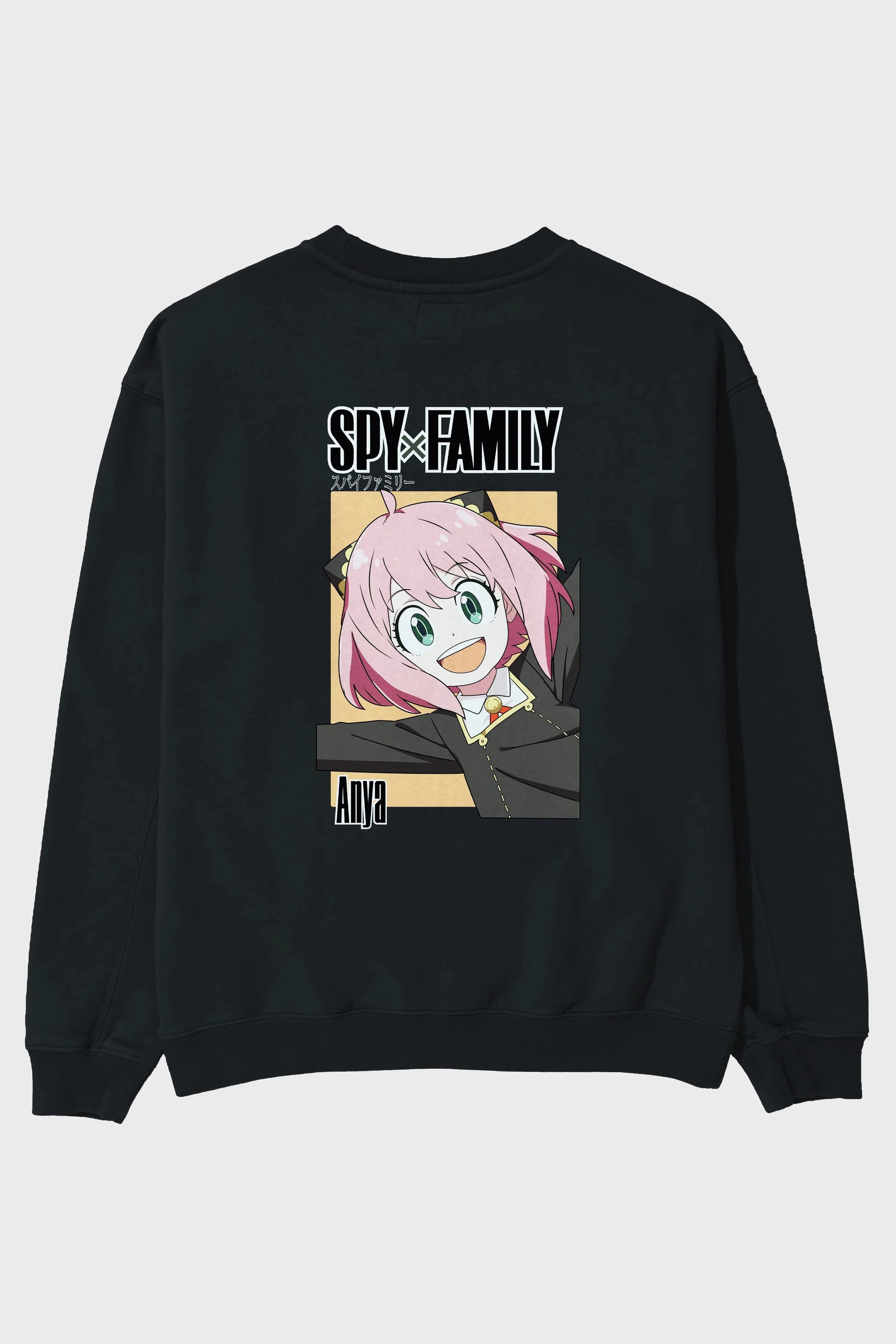 SPY X FAMILY Anya Anime Arka Baskılı Oversize Sweatshirt Erkek Kadın Unisex