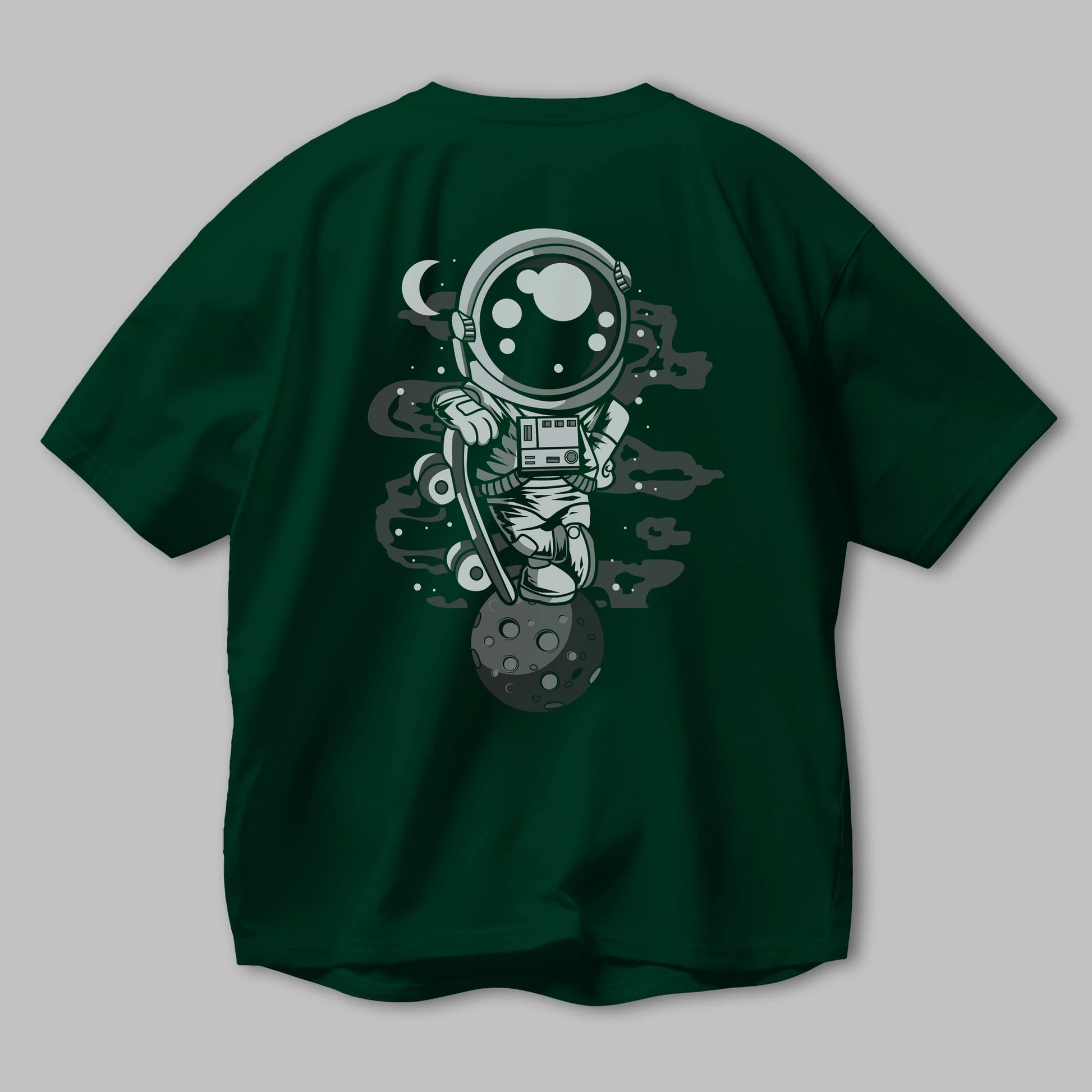 Astronaut Skater Boy Arka Baskılı Oversize t-shirt Erkek Kadın Unisex