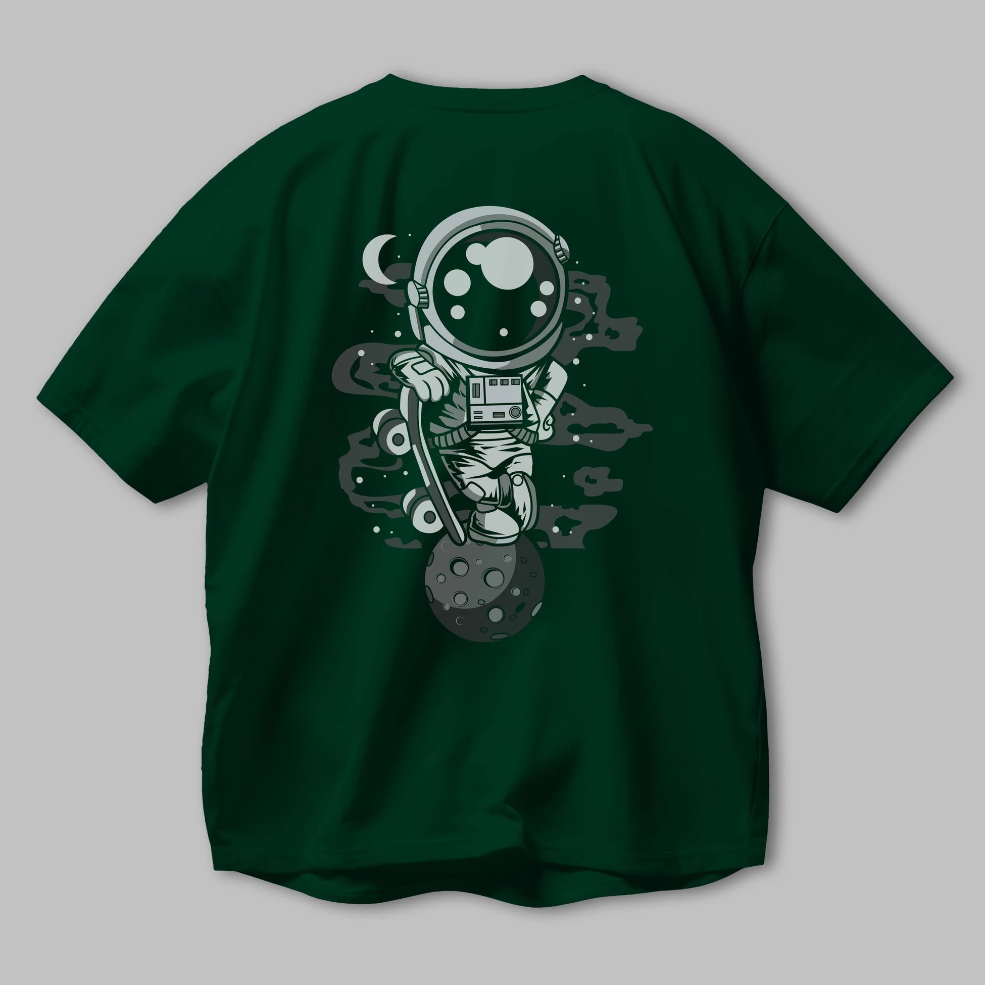 Astronaut Skater Boy Arka Baskılı Oversize t-shirt Erkek Kadın Unisex