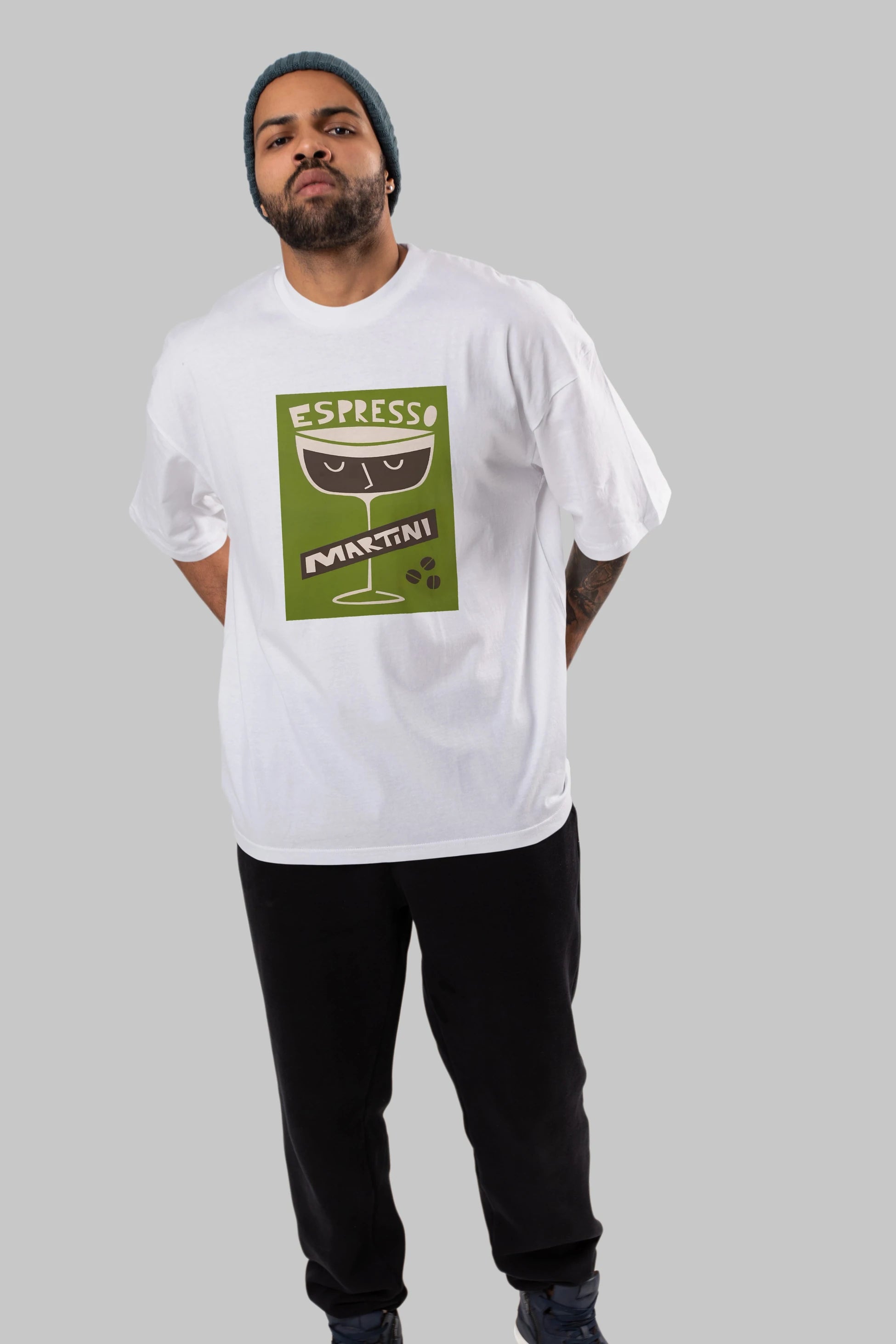 Espresso Martini 2 Ön Baskılı Oversize t-shirt Erkek Kadın Unisex %100 Pamuk Bisiklet Yaka tişort