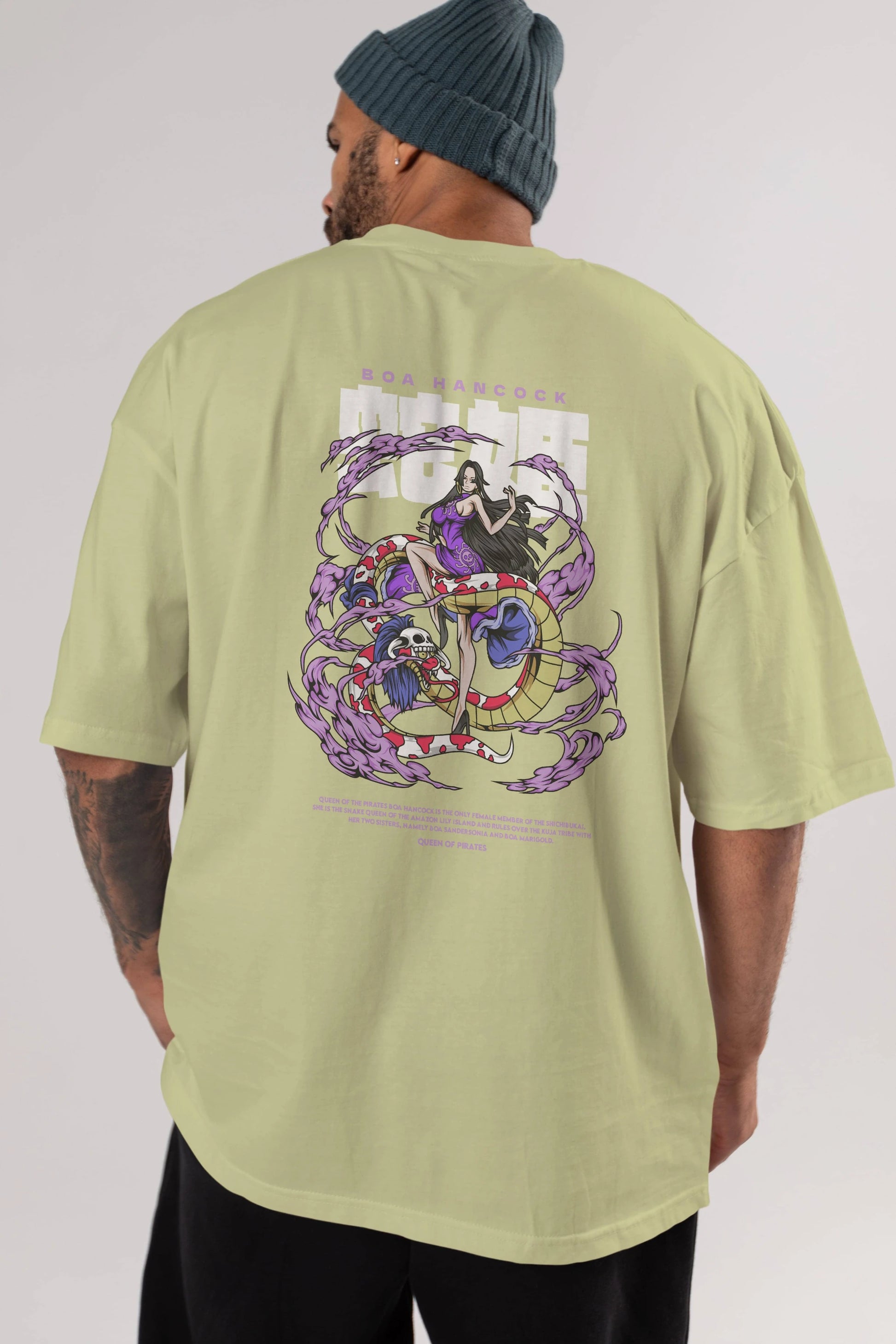 Boa Hancock Anime Arka Baskılı Oversize t-shirt Erkek Kadın Unisex