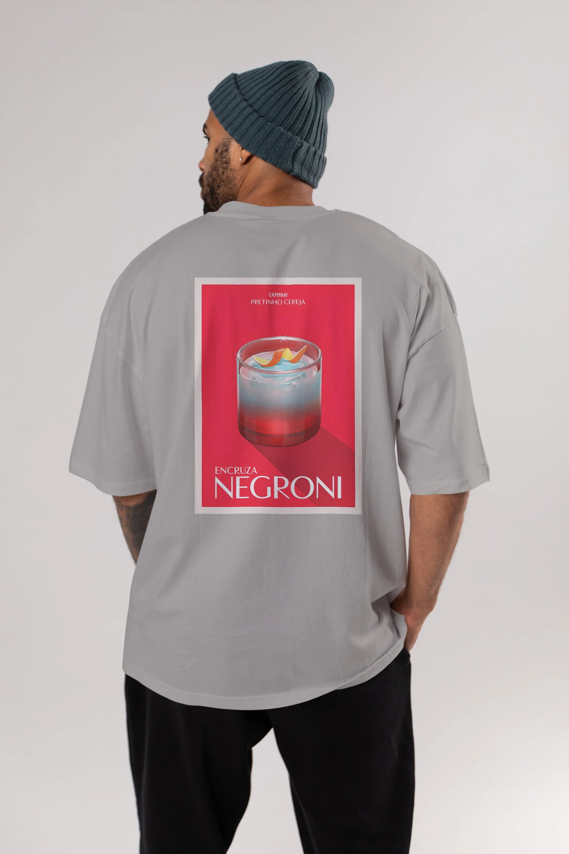 Encruza Negroni Arka Baskılı Oversize t-shirt Erkek Kadın Unisex %100 Pamuk Bisiklet Yaka tişort