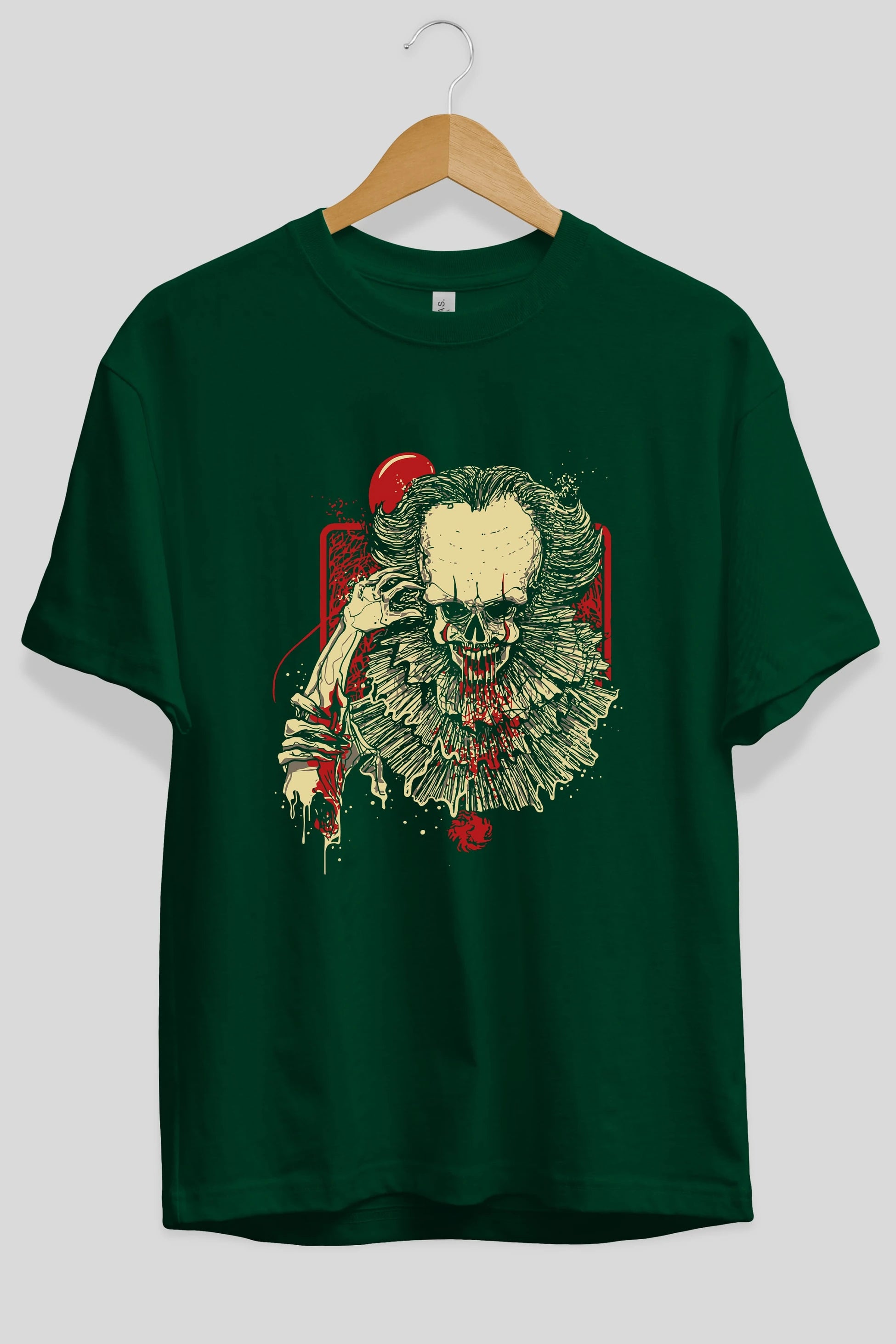 it (2) Ön Baskılı Oversize t-shirt Erkek Kadın Unisex %100 Pamuk Bisiklet Yaka tişort