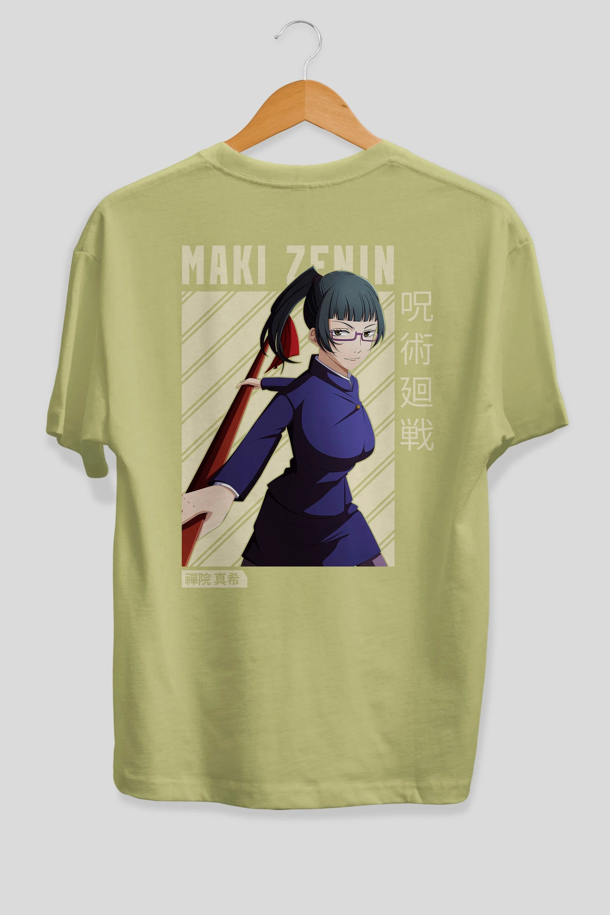 Maki Zenin CHAİNSAWMAN Anime Arka Baskılı Oversize t-shirt Erkek Kadın Unisex