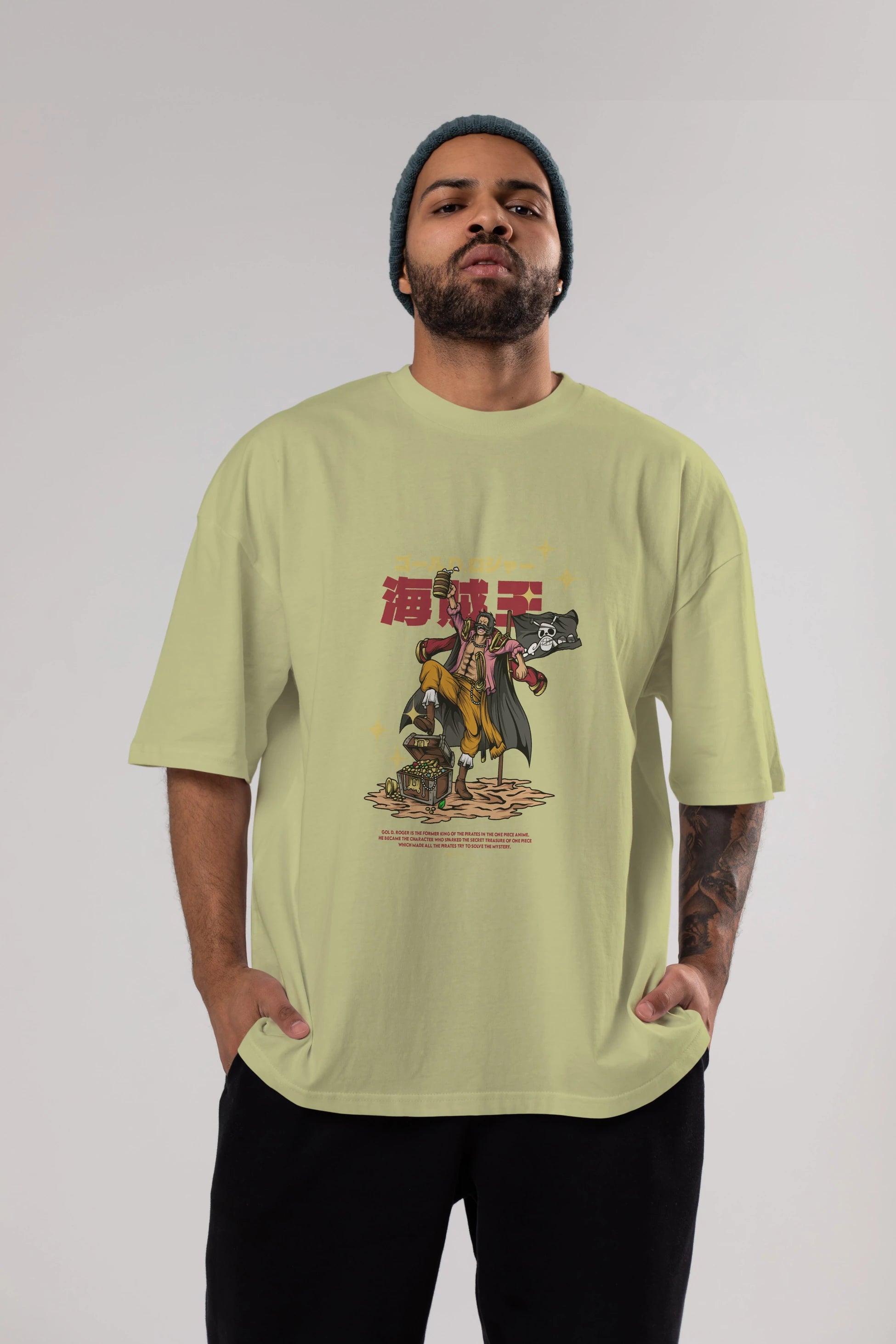 Roger Anime Ön Baskılı Oversize t-shirt %100 pamuk Erkek Kadın Unisex