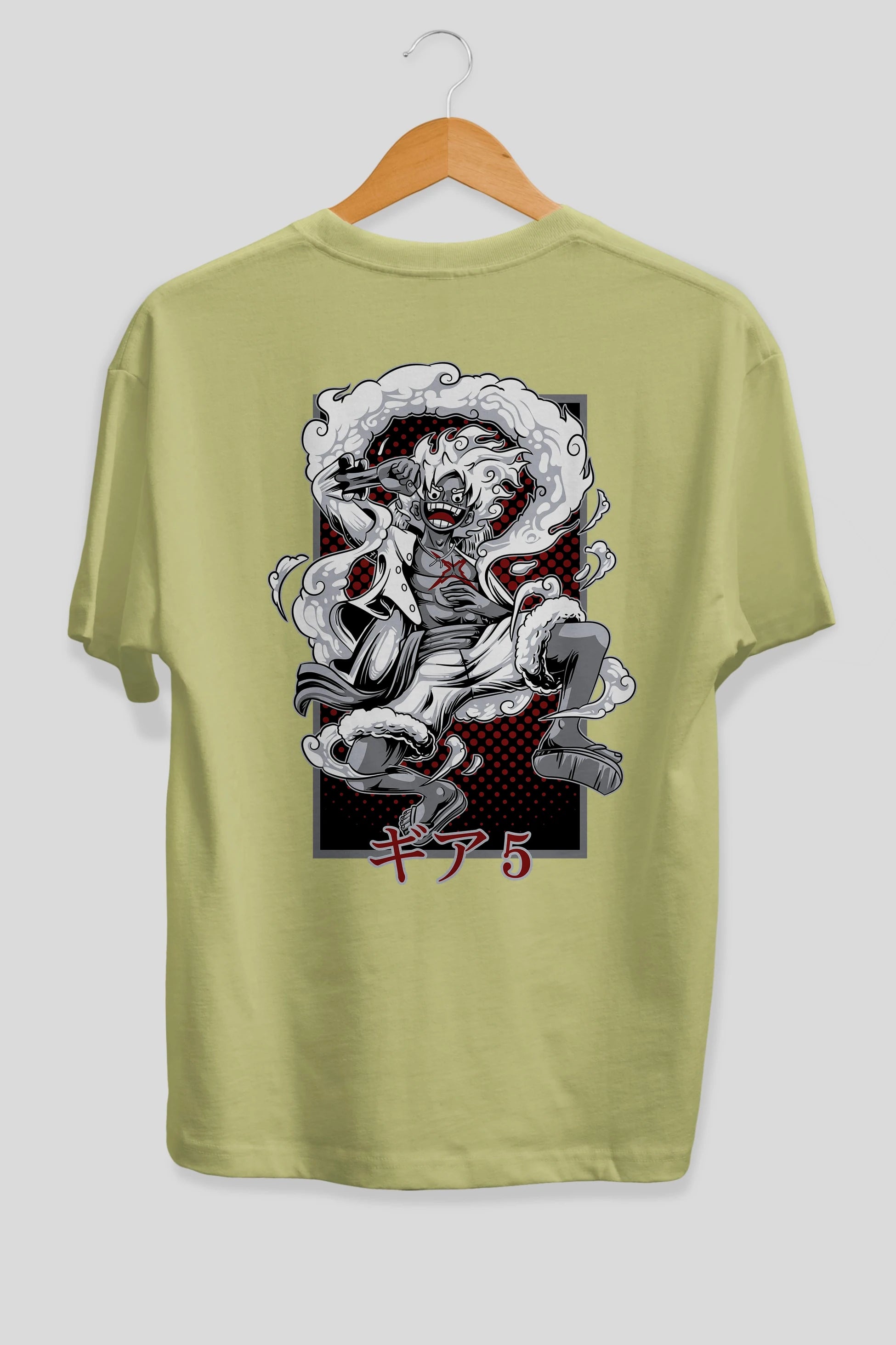 LUFFY GEAR 5 Anime Arka Baskılı Oversize t-shirt Erkek Kadın Unisex