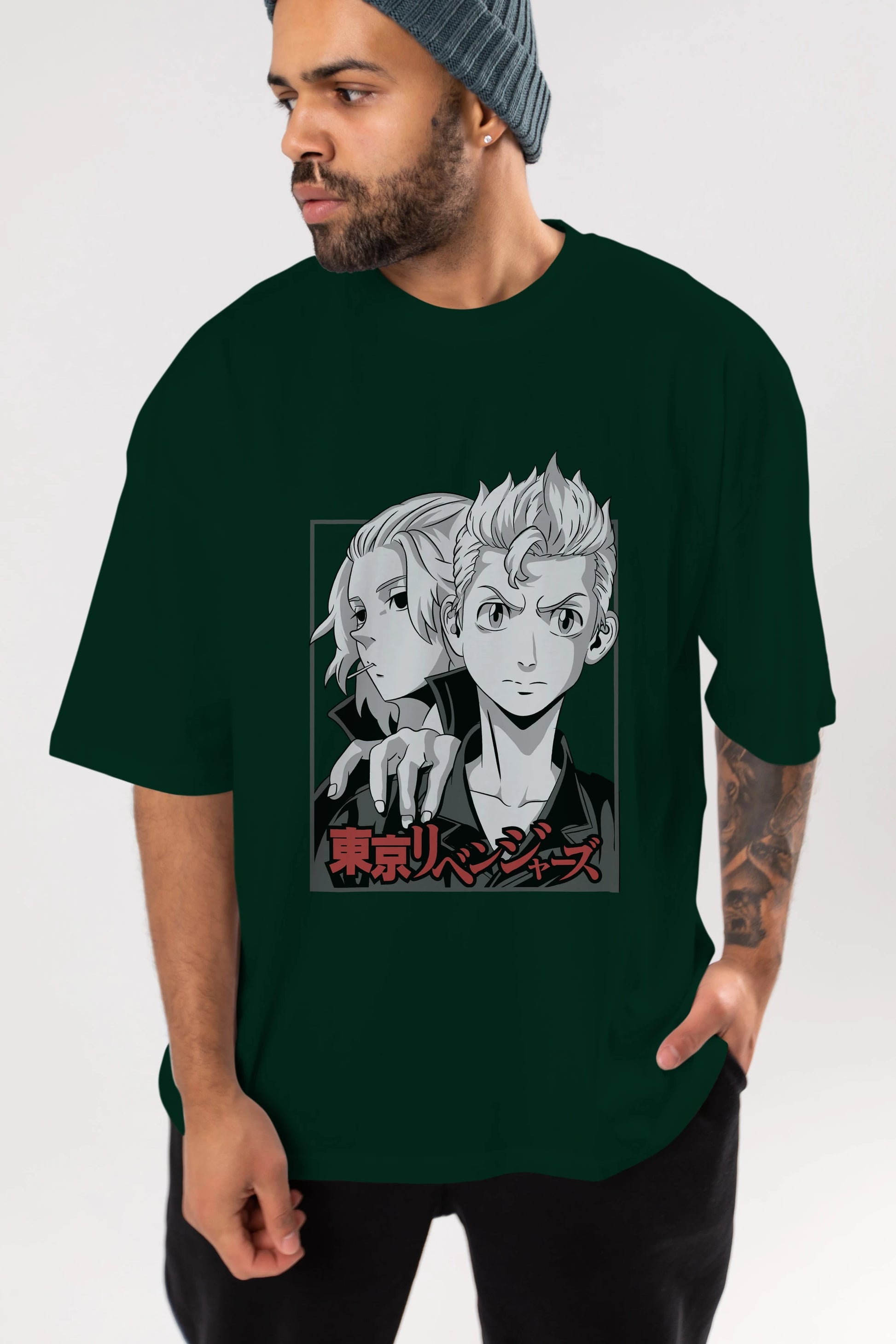 TOKYO REVENGERS Anime Ön Baskılı Oversize t-shirt %100 pamuk Erkek Kadın Unisex