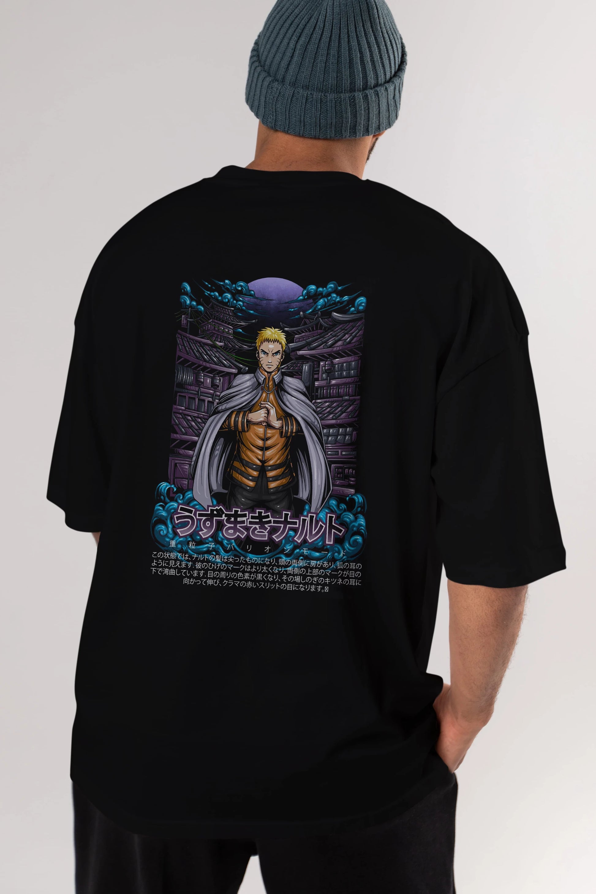 NARUTO (8) Anime Arka Baskılı Oversize t-shirt Erkek Kadın Unisex