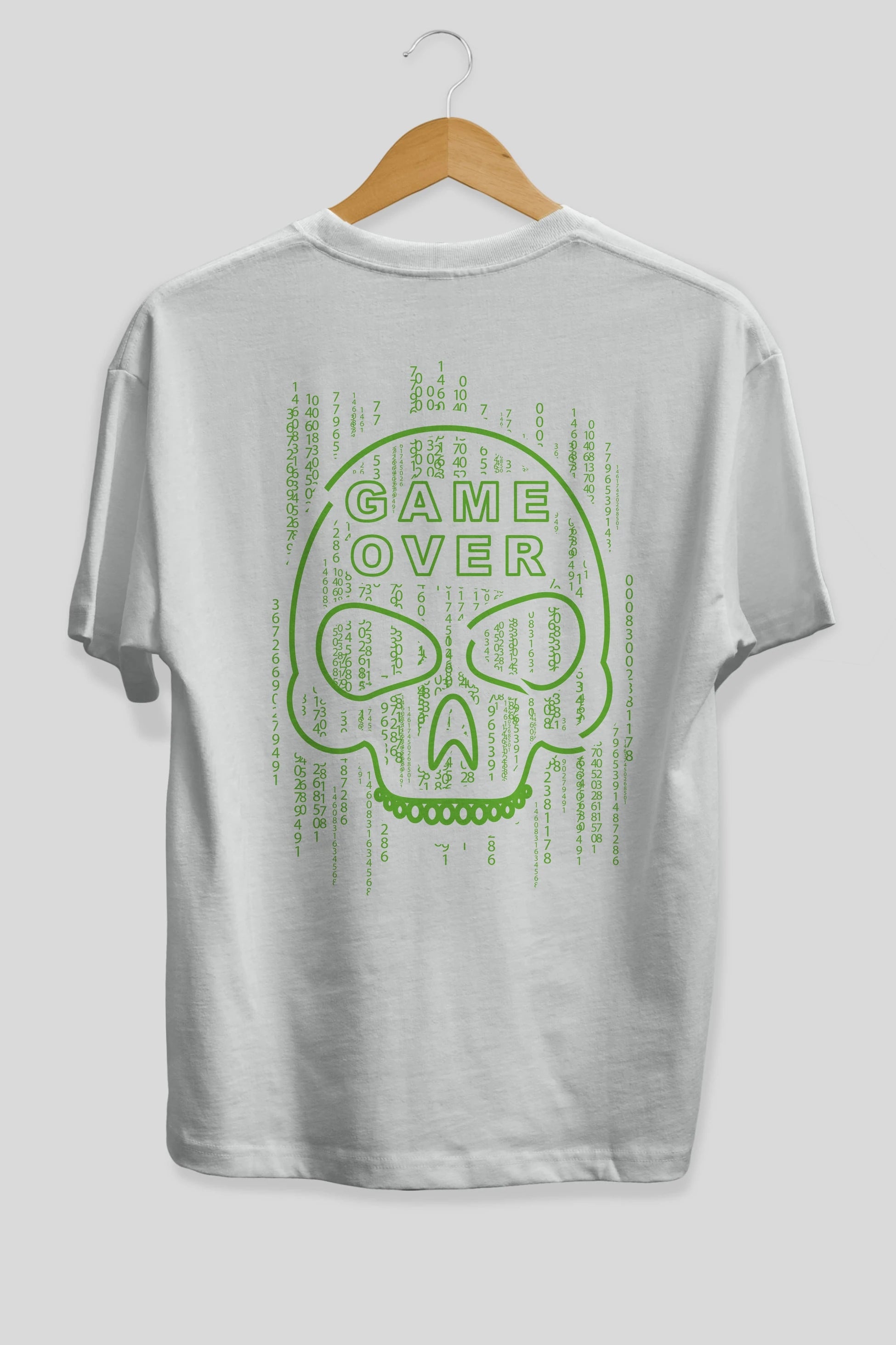 Game Over Arka Baskılı Oversize t-shirt Erkek Kadın Unisex
