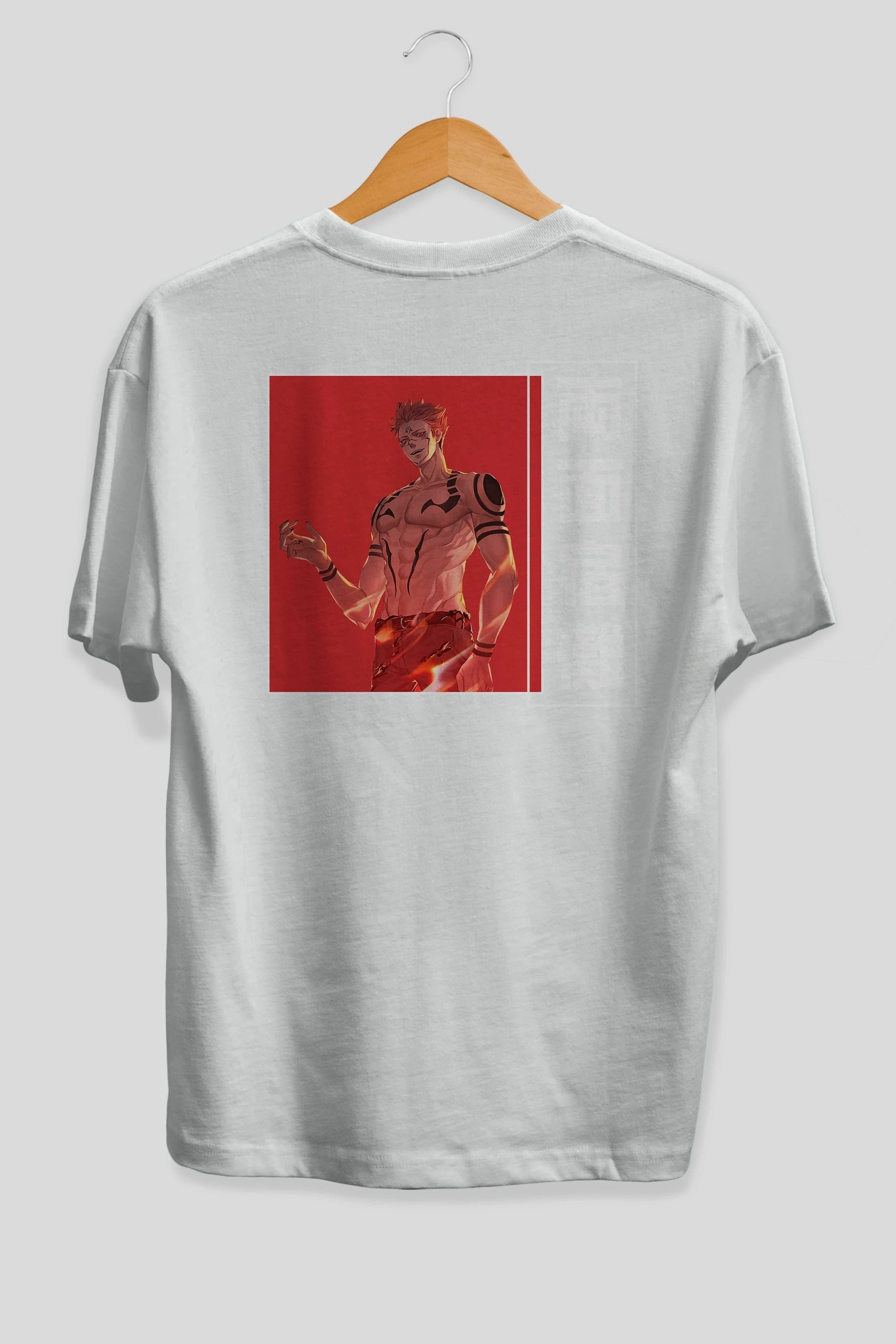 Sukuna Ryoumen 3 Anime Arka Baskılı Oversize t-shirt Erkek Kadın Unisex