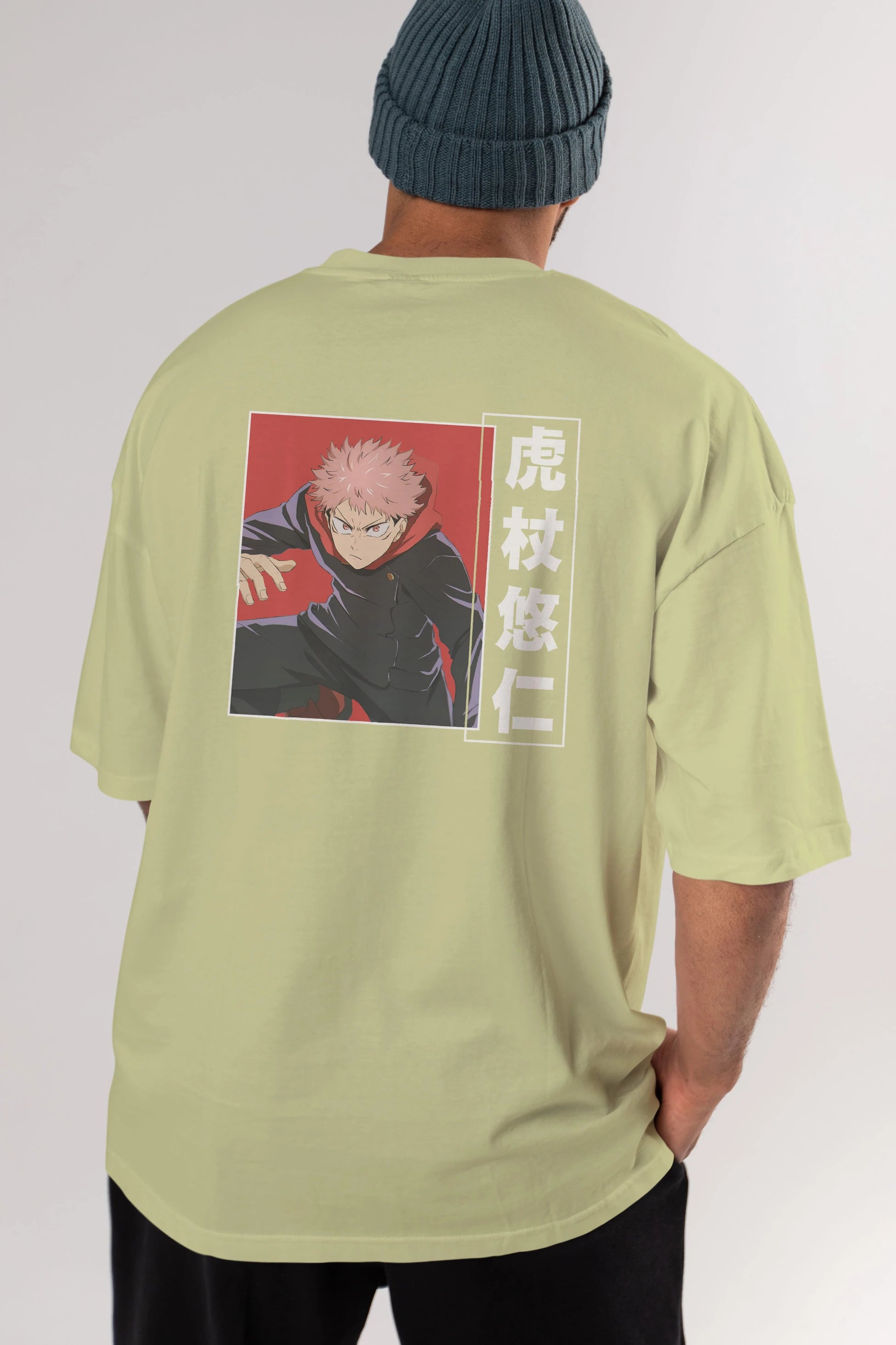 Yuuji Itadori 2 Anime Arka Baskılı Oversize t-shirt Erkek Kadın Unisex