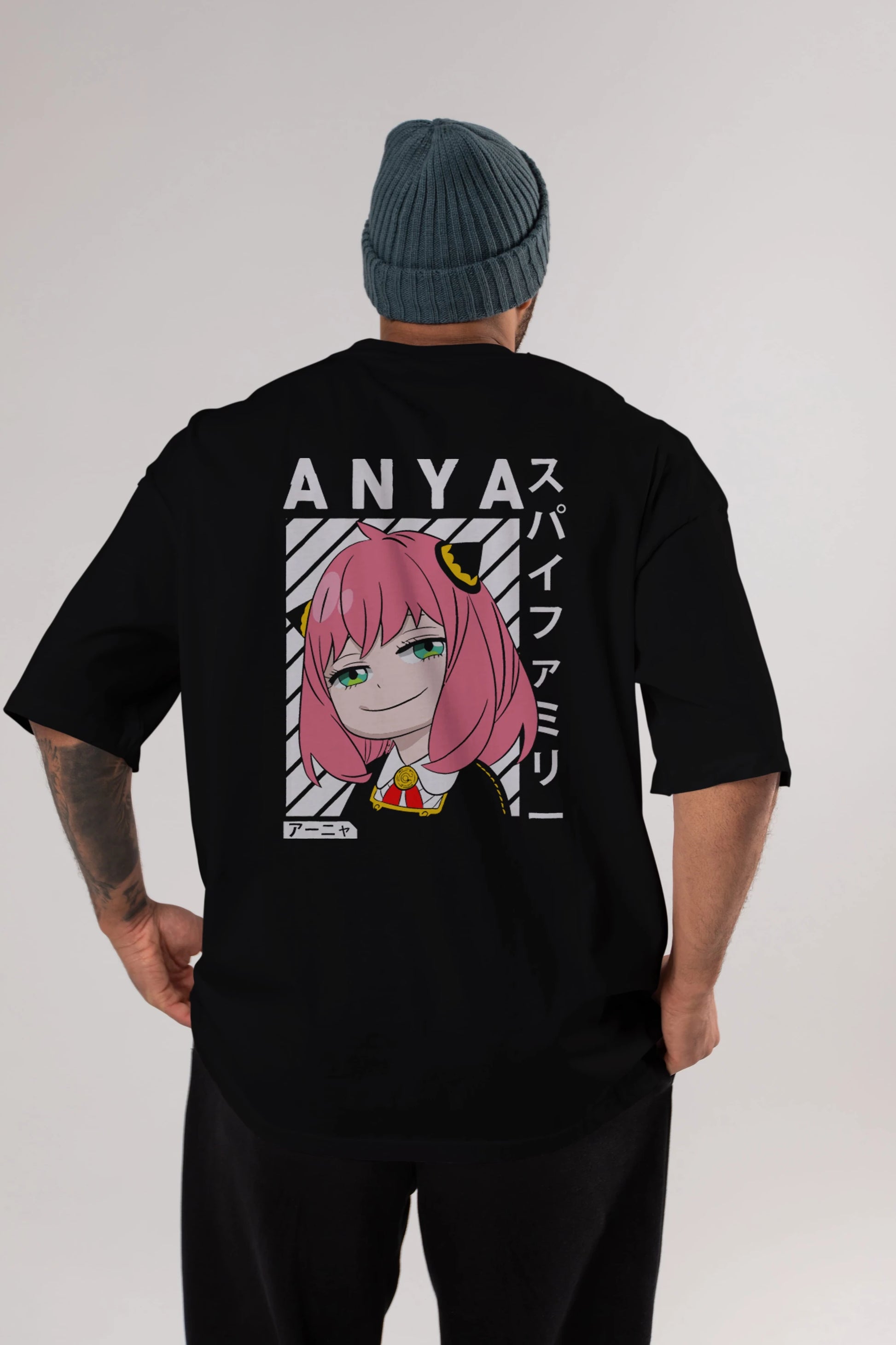 Anya SPYX FAMILY Anime Arka Baskılı Oversize t-shirt Erkek Kadın Unisex