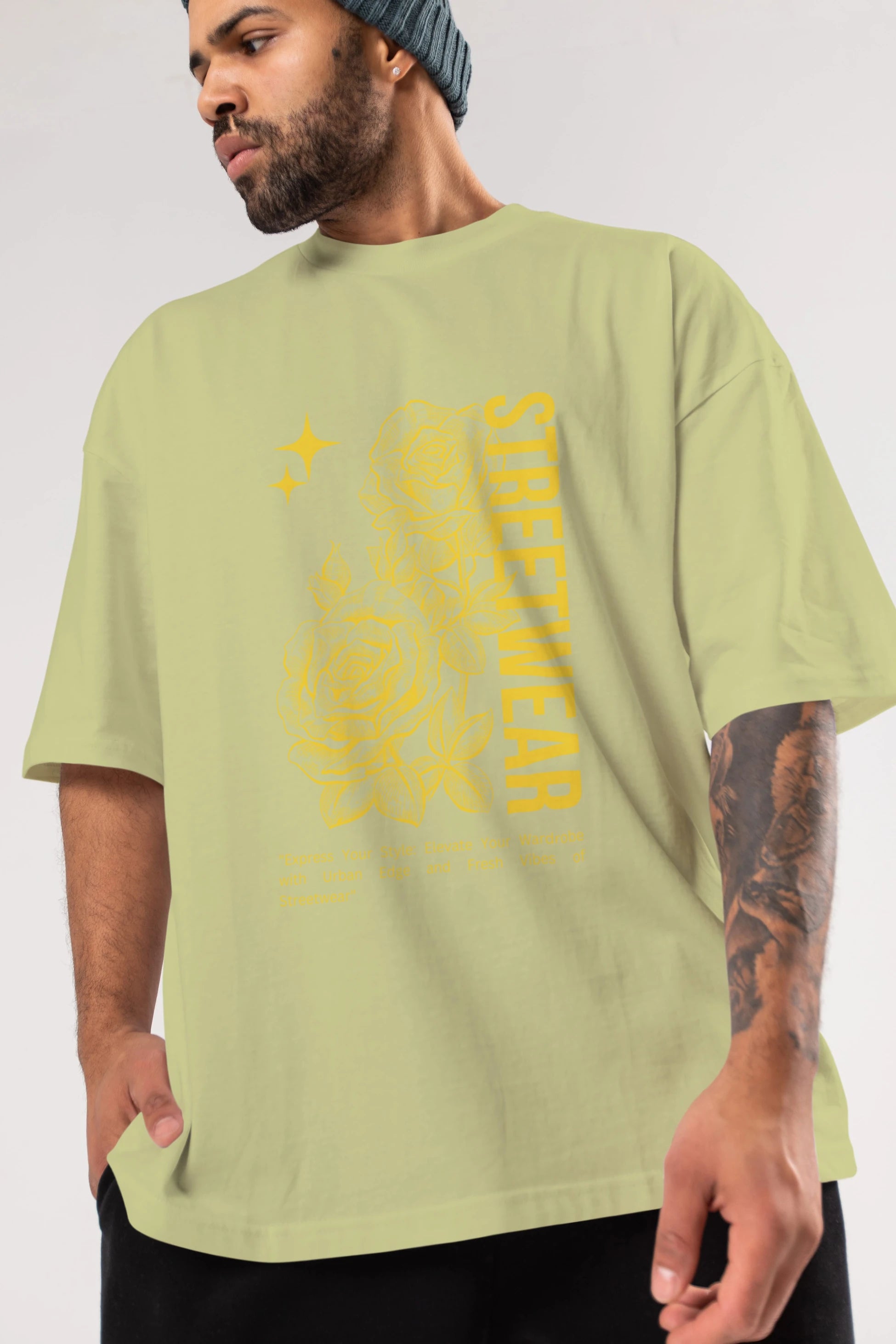 Minimalist Streetwear Ön Baskılı Oversize t-shirt Erkek Kadın Unisex